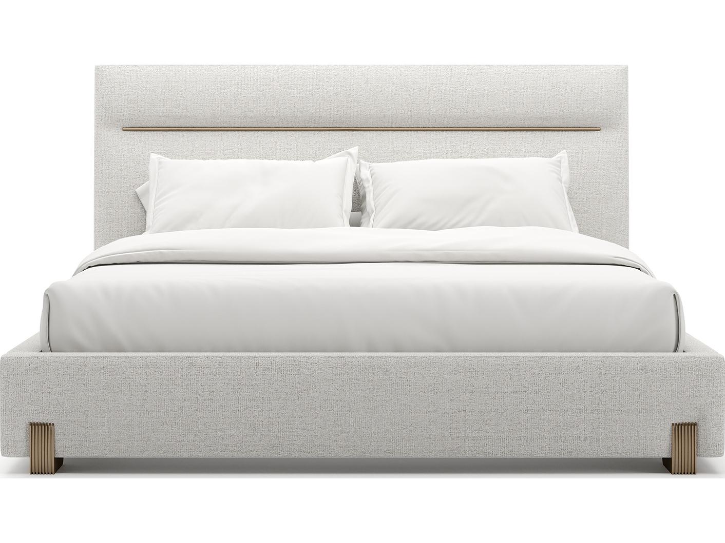 Caracole Counter Balance Gray Upholstered King Platform Bed