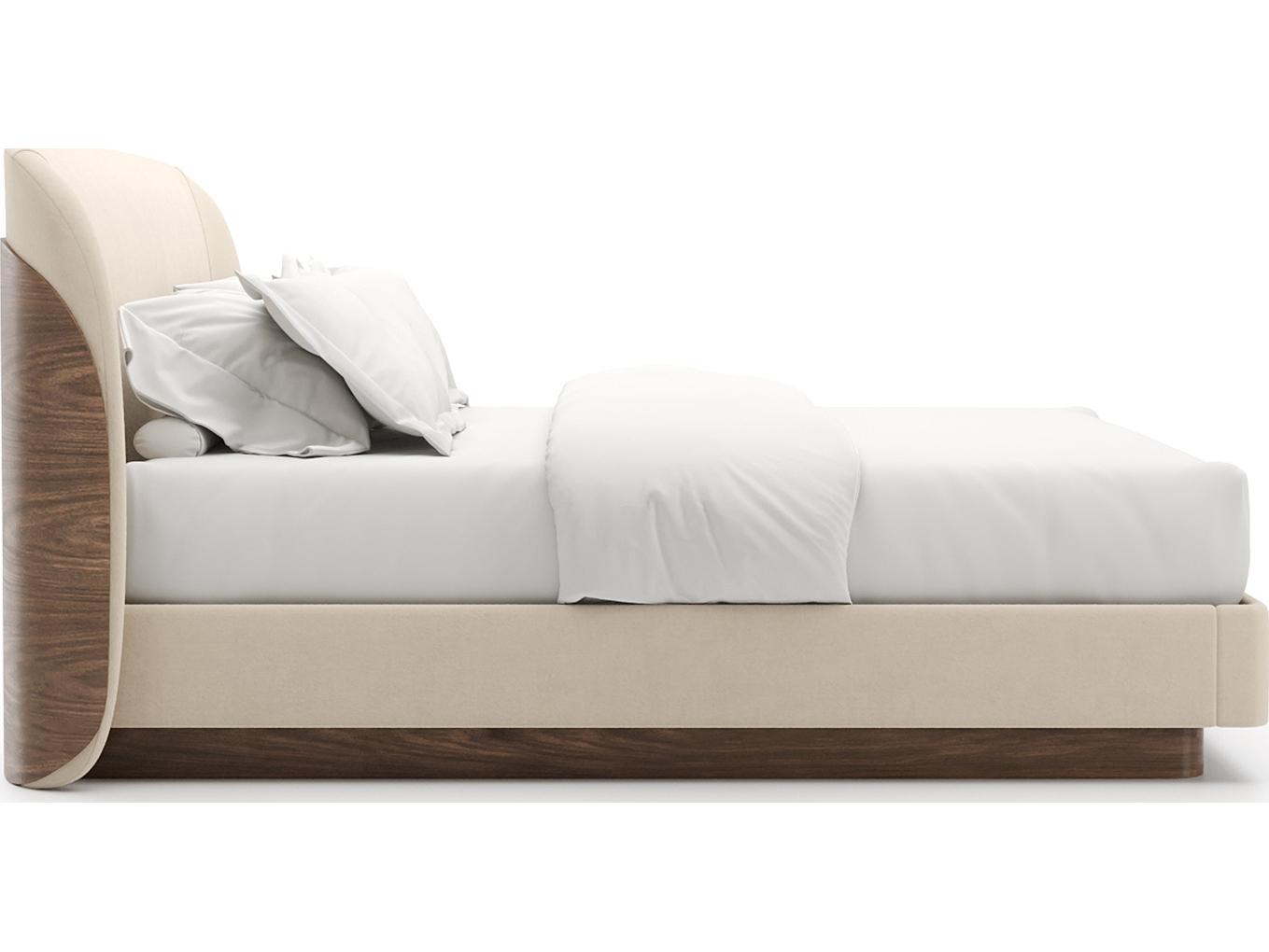 Caracole Fleur Champagne Upholstered King Platform Bed