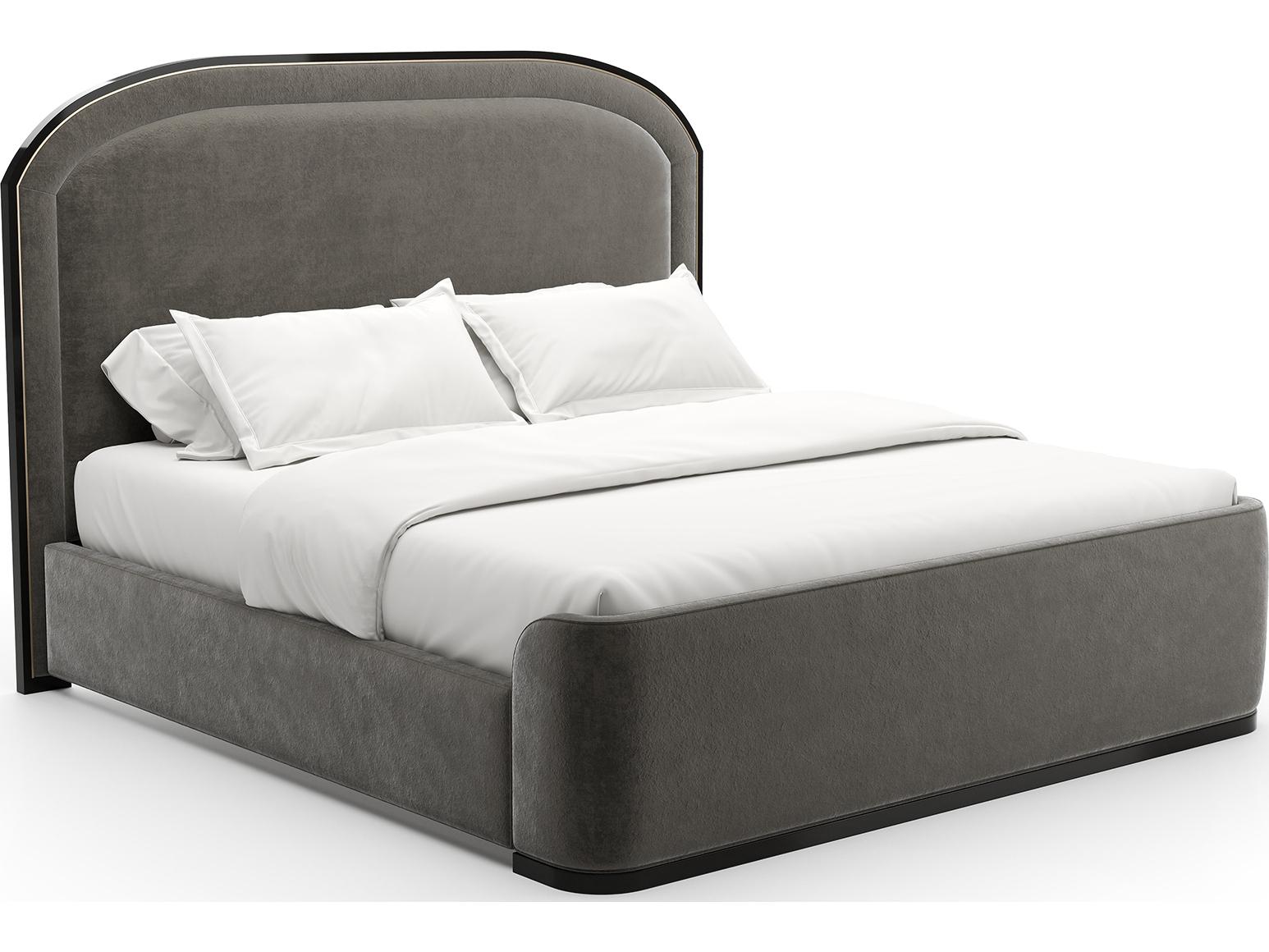 Caracole Wanderlust Gray Upholstered King Platform Bed