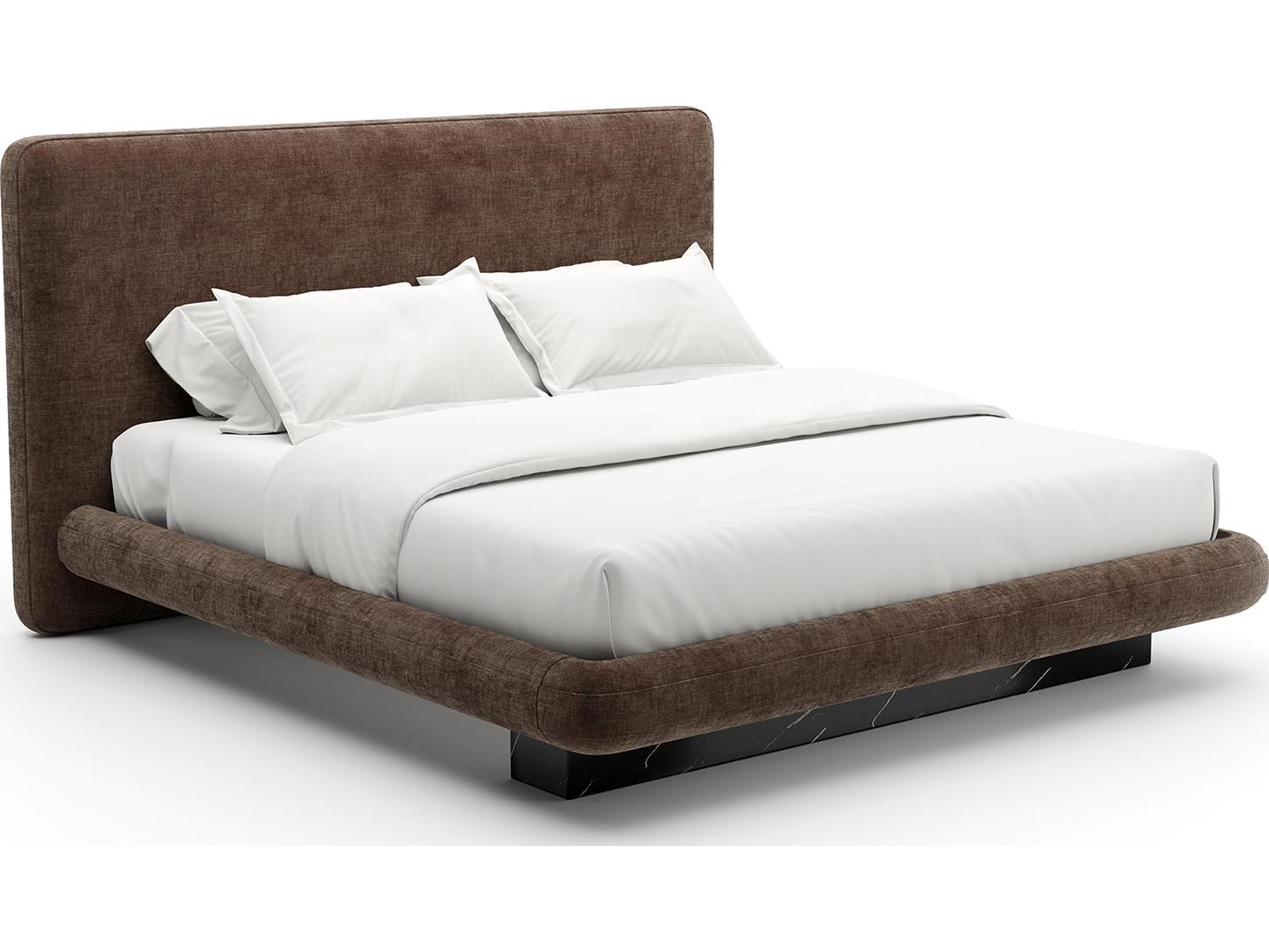 Caracole Overlap Brown Upholstered King Platform Bed