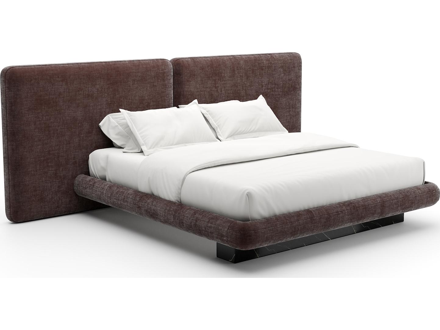 Caracole Overlap Brown Upholstered King Platform Bed