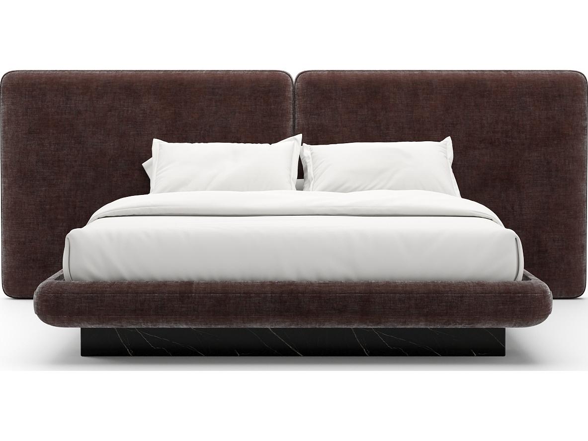 Caracole Overlap Brown Upholstered King Platform Bed