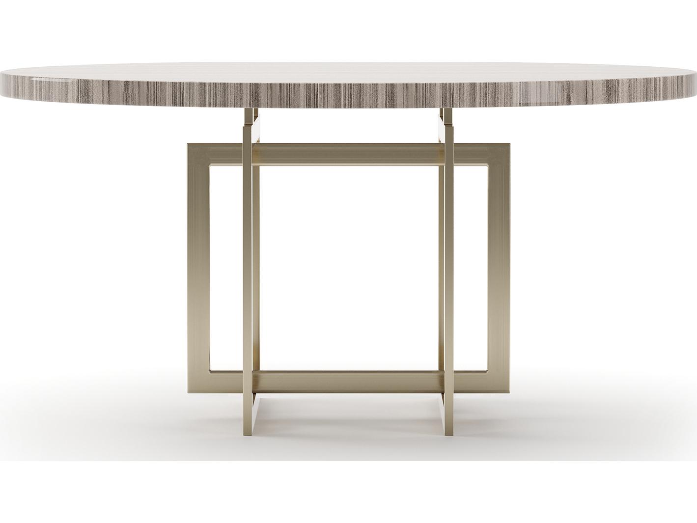 Caracole Wish You Were Here Round Stone Dining Table