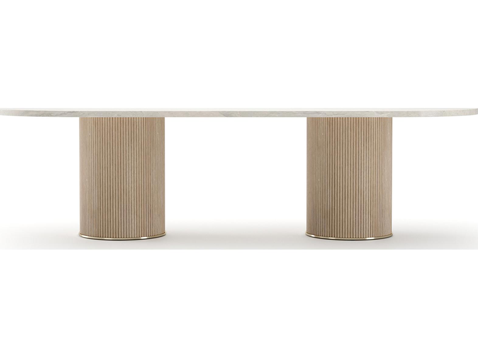 Caracole Rhythm Oval Stone Dining Table