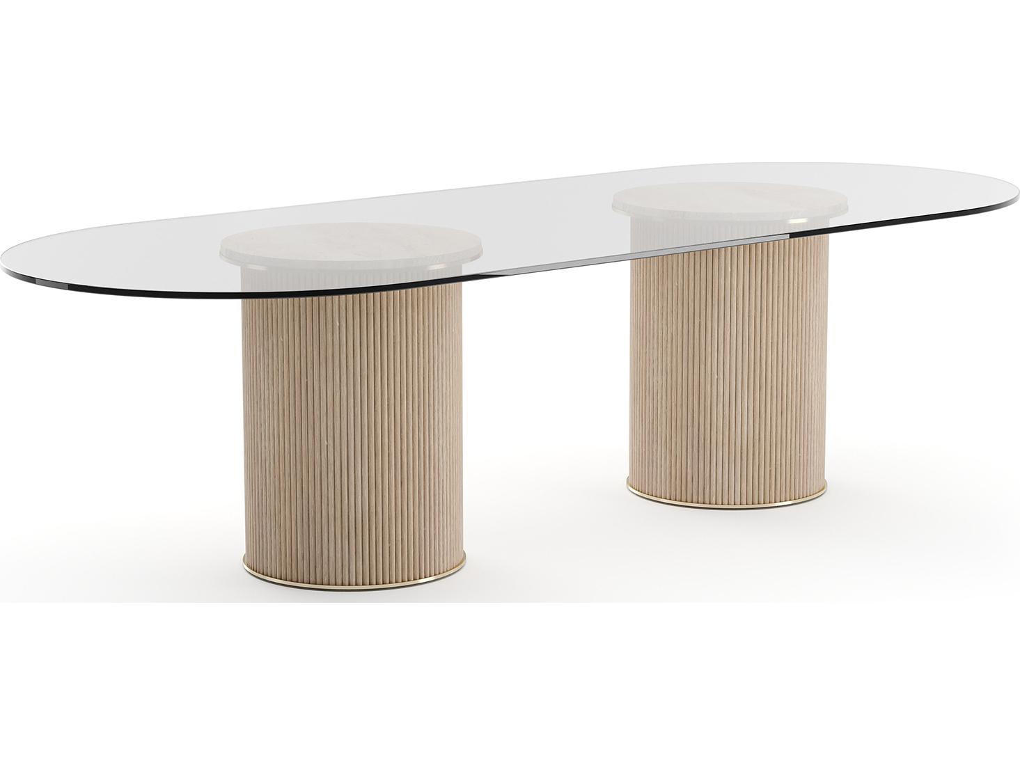 Caracole Rhythm Oval Glass Dining Table