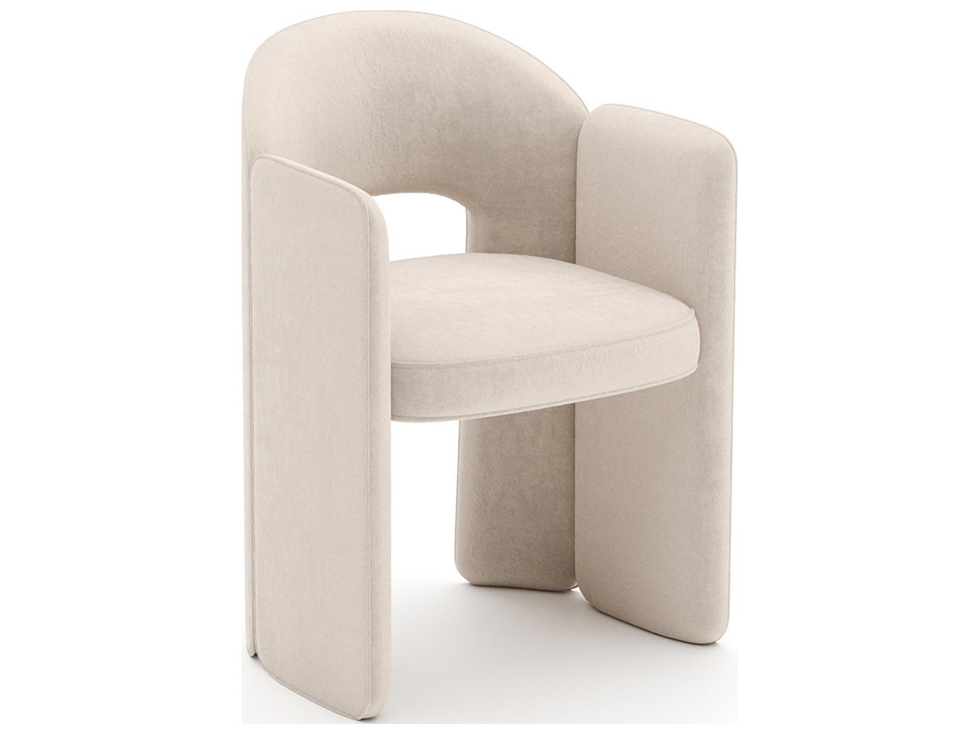Caracole Overlap Beige Upholstered Arm Dining Chair