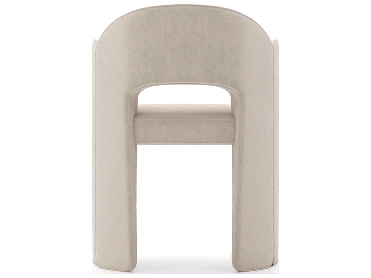 Caracole Overlap Beige Upholstered Arm Dining Chair