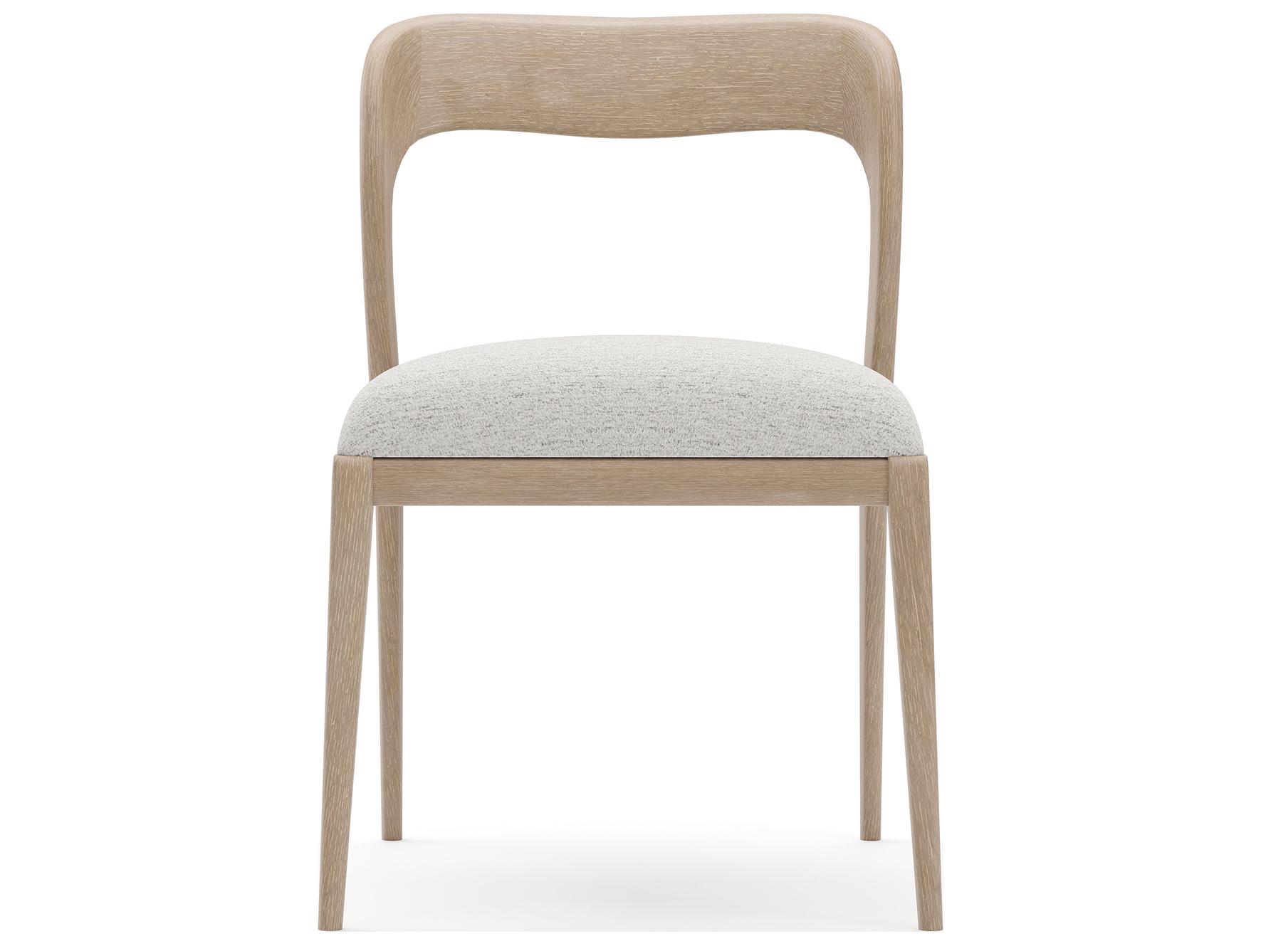 Caracole Rhythm Oak Wood Upholstered Armless Dining Chair