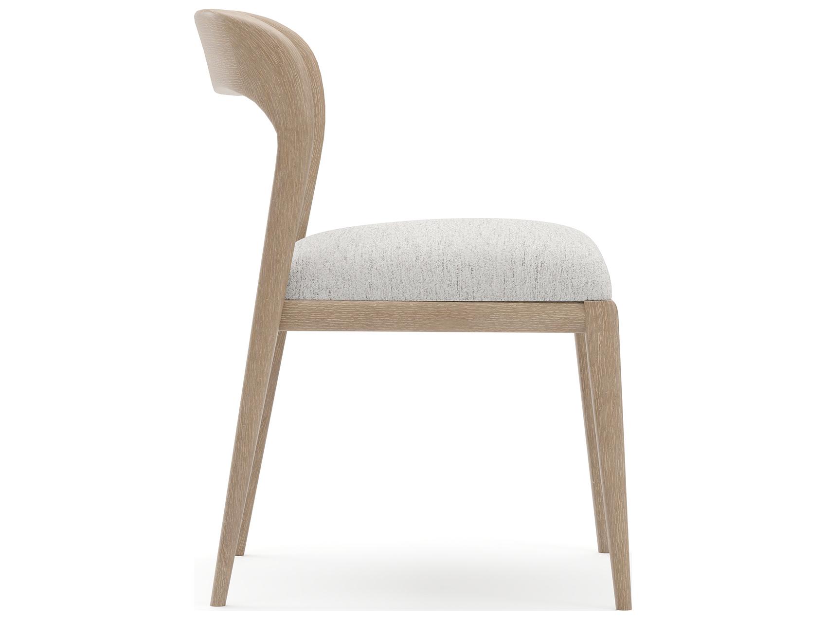 Caracole Rhythm Oak Wood Upholstered Armless Dining Chair