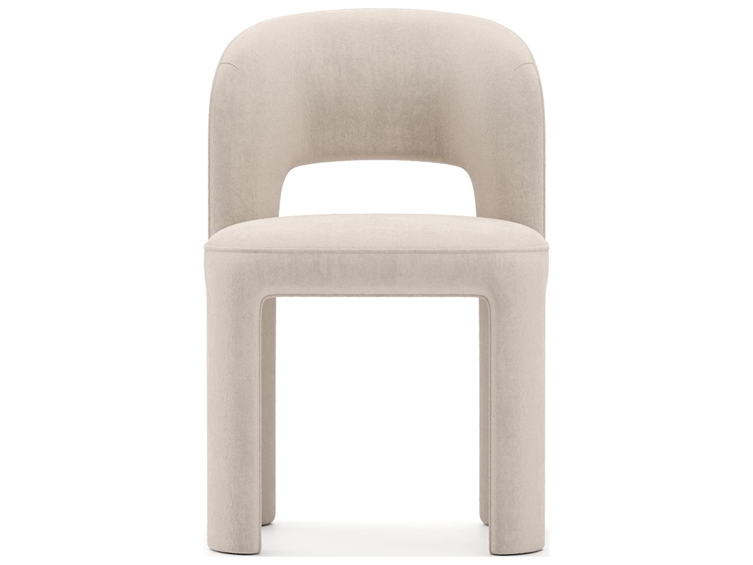 Caracole Overlap Beige Upholstered Armless Dining Chair