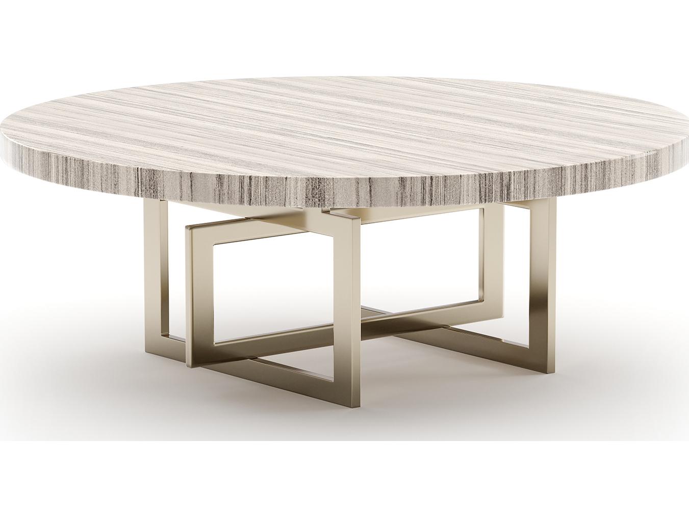 Caracole Wish You Were Here Round Stone Coffee Table