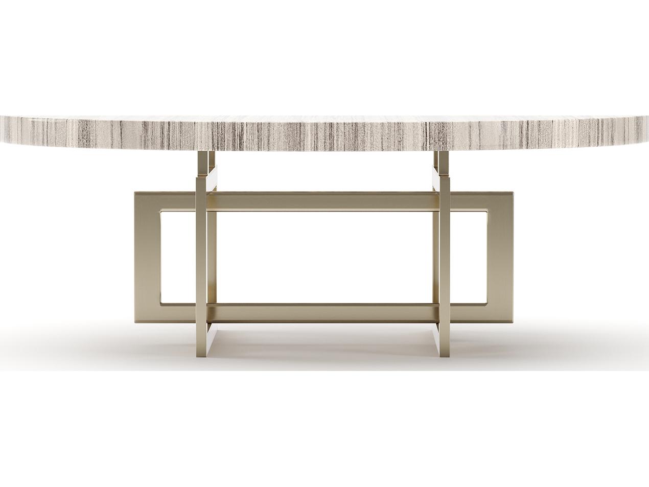 Caracole Wish You Were Here Round Stone Coffee Table