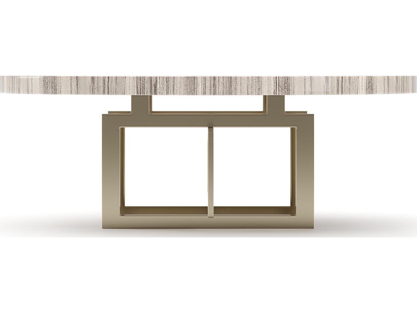 Caracole Wish You Were Here Round Stone Coffee Table