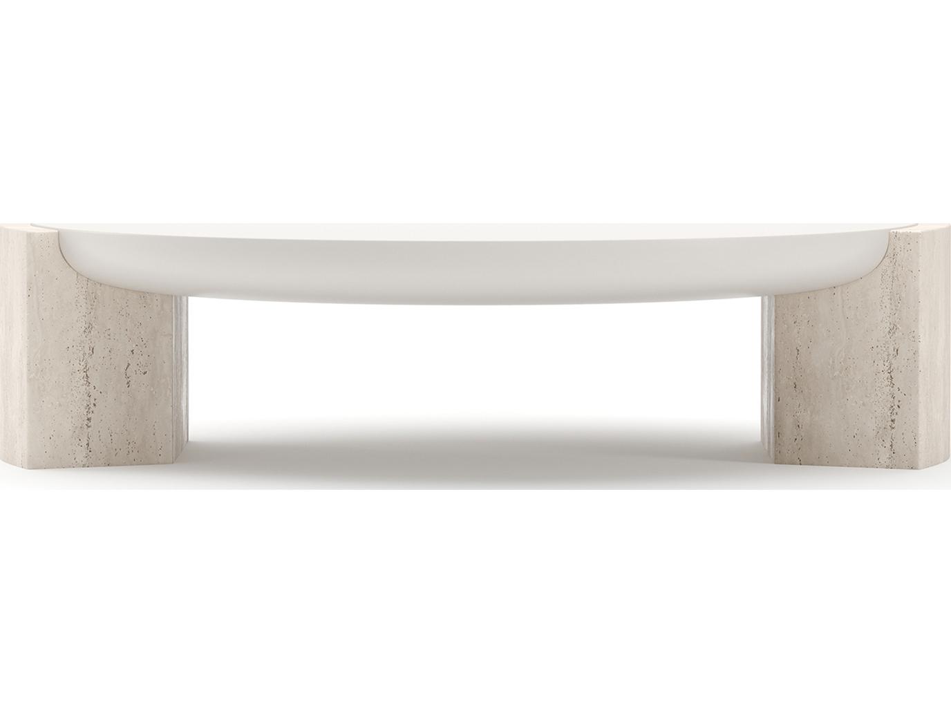 Caracole Overlap Demilune Wood Coffee Table