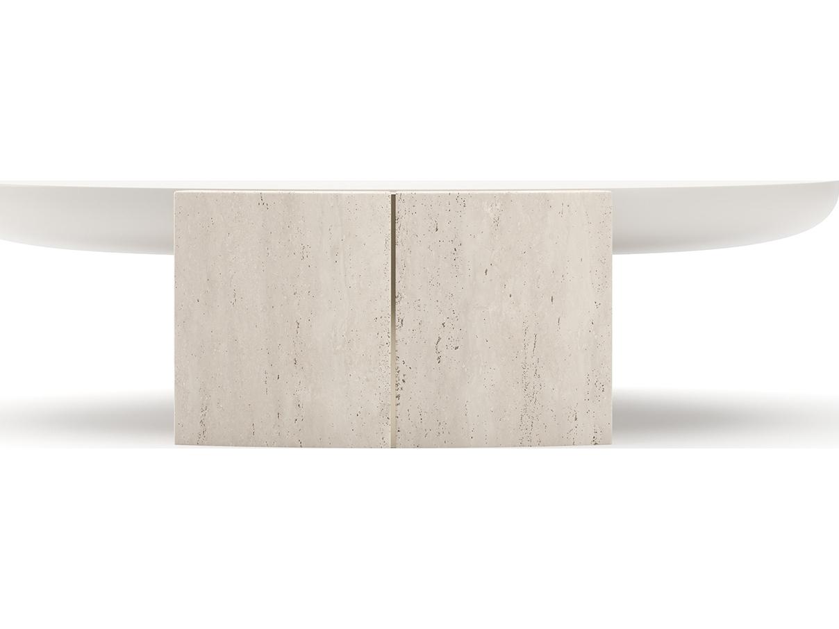 Caracole Overlap Demilune Wood Coffee Table