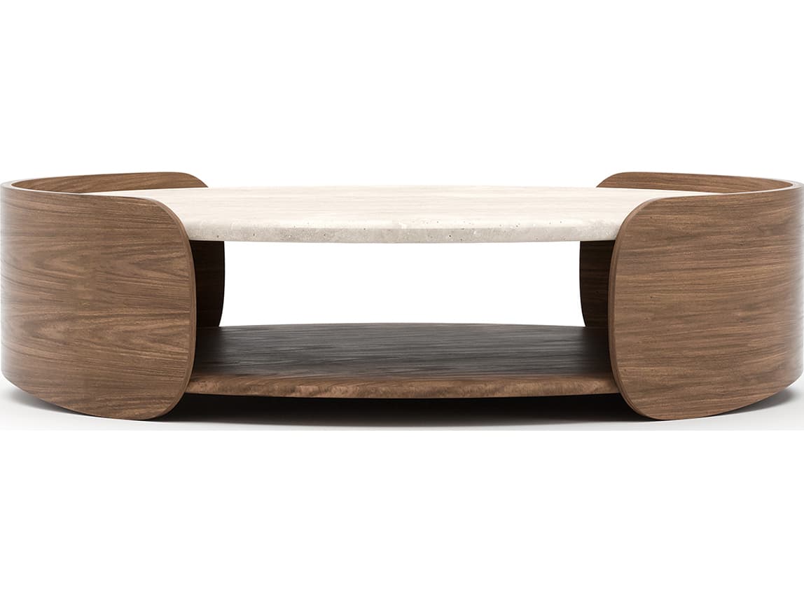 Caracole Fleur Round Stone Coffee Table