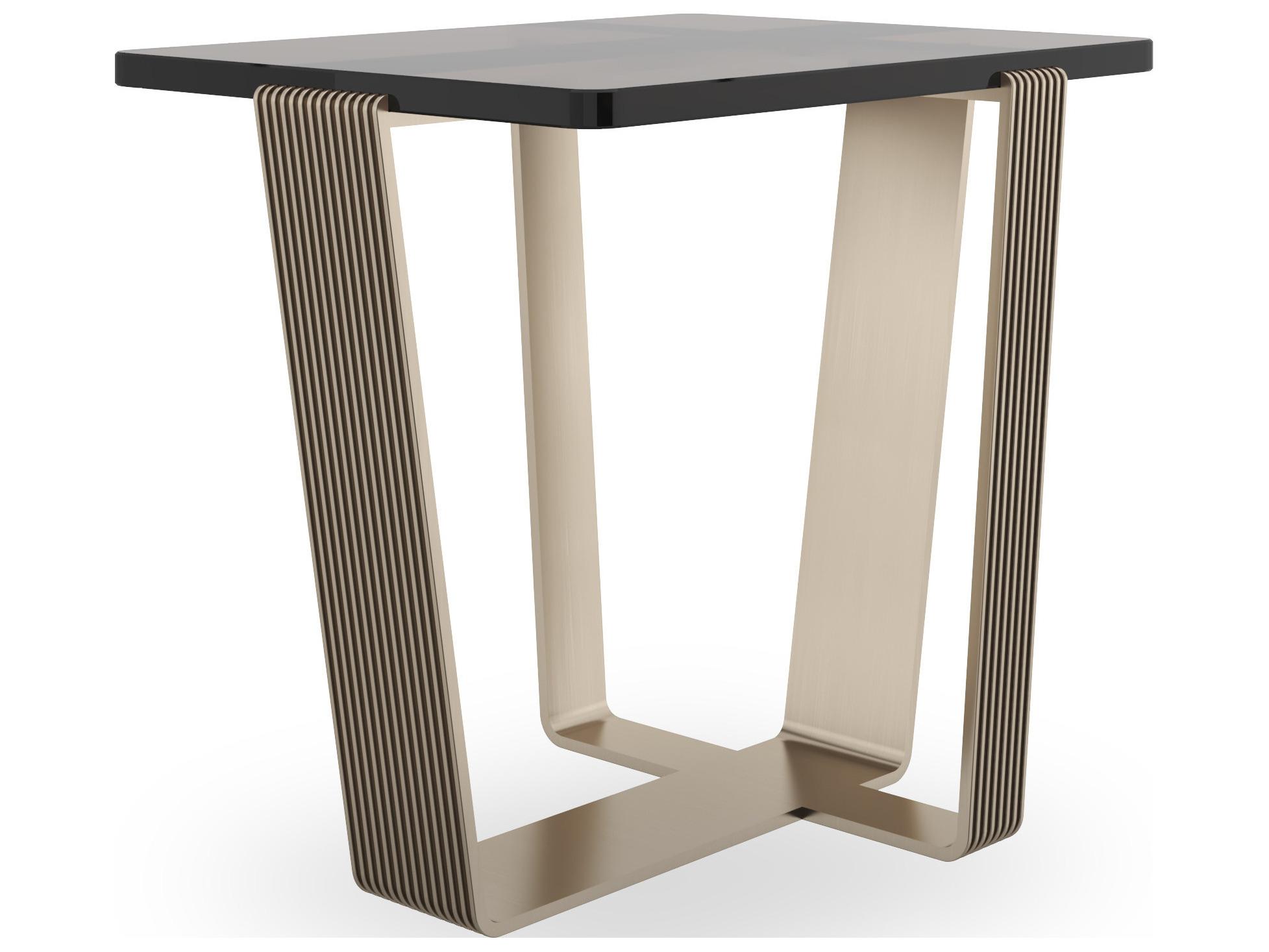 Caracole Counter Balance Rectangular Glass End Table