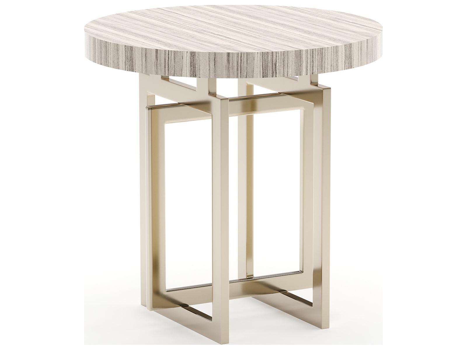 Caracole Wish You Were Here Round Stone End Table