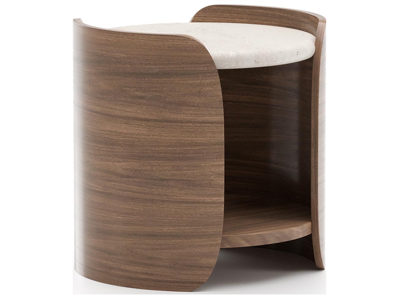 Caracole Fleur Round Stone End Table