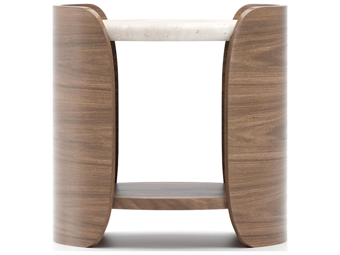 Caracole Fleur Round Stone End Table