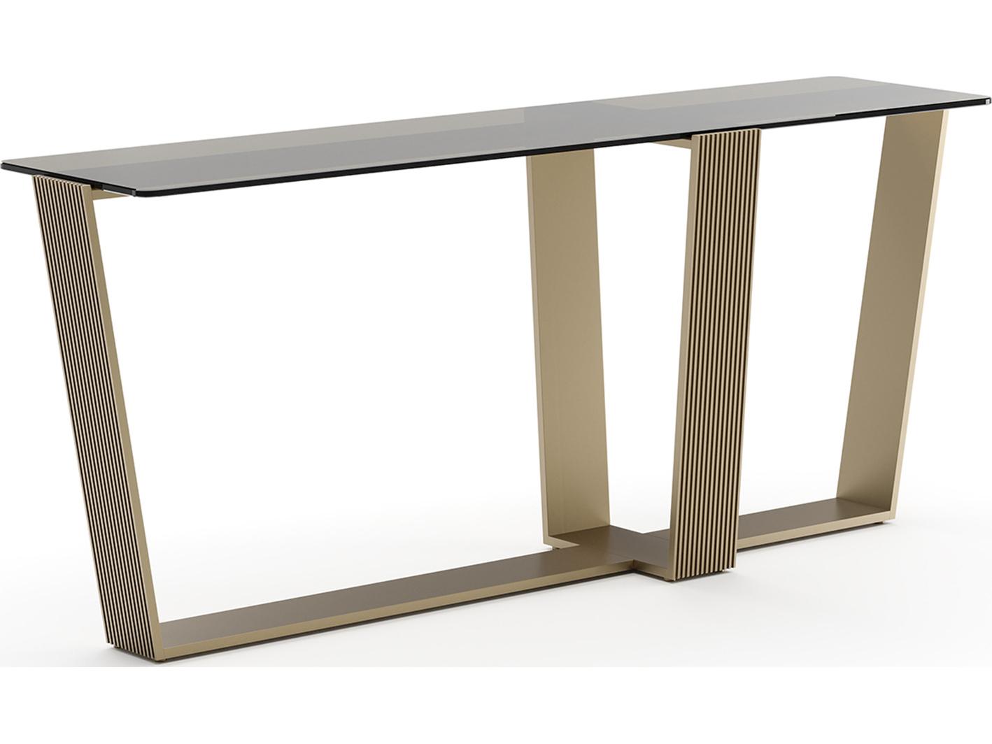 Caracole Counter Balance Rectangular Glass Console Table
