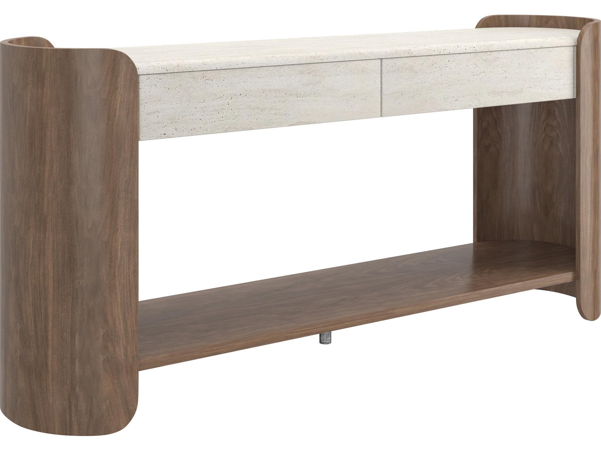 Caracole Fleur Rectangular Stone Console Table