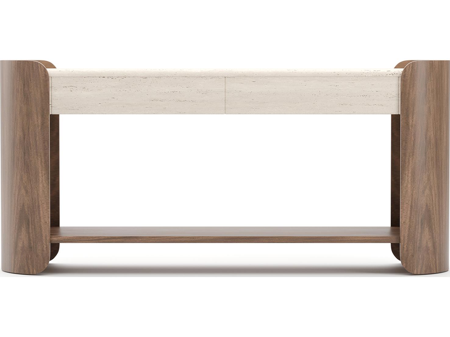 Caracole Fleur Rectangular Stone Console Table