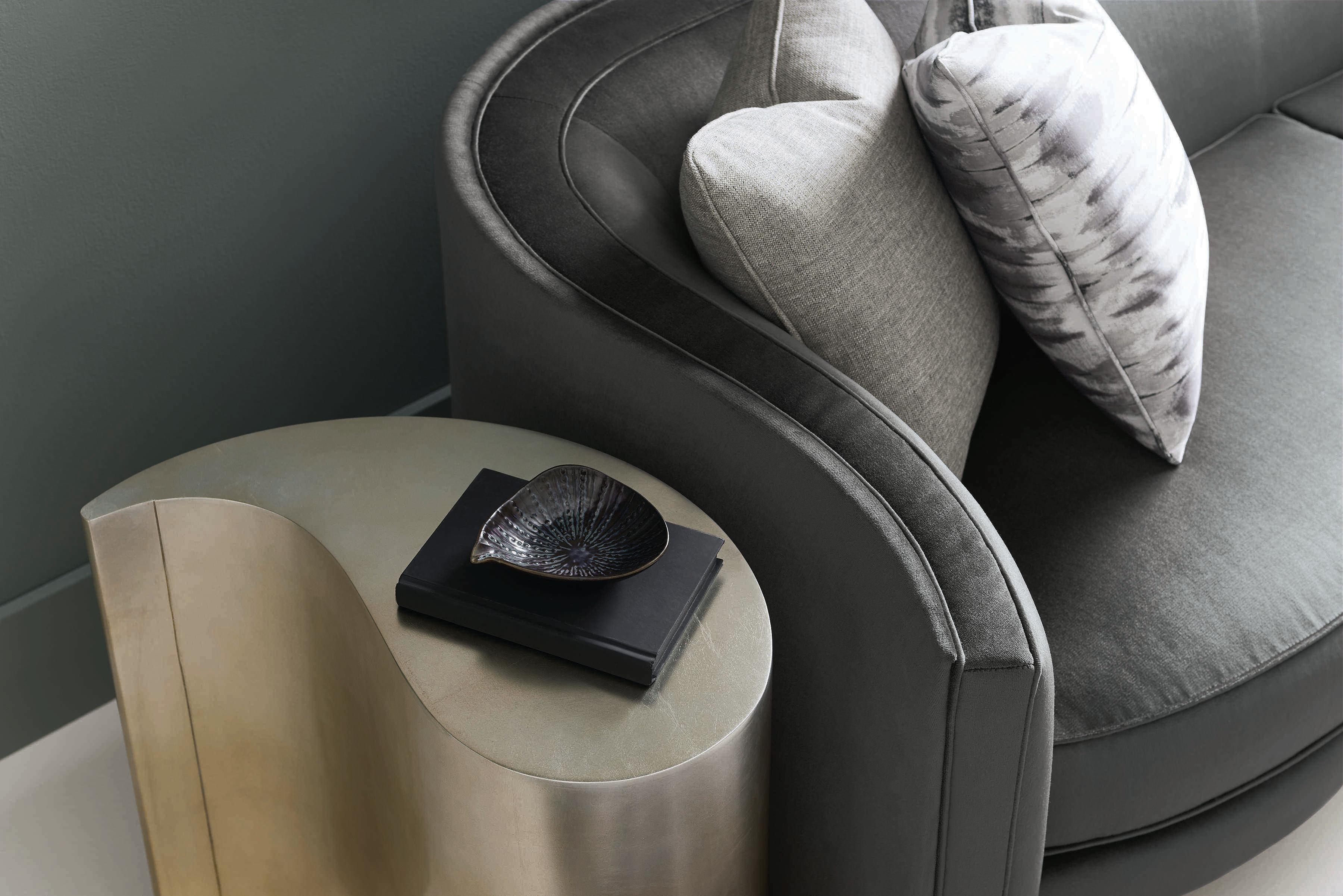 Caracole Classic Quote Gold Leaf Ombre Warm Silver End Table