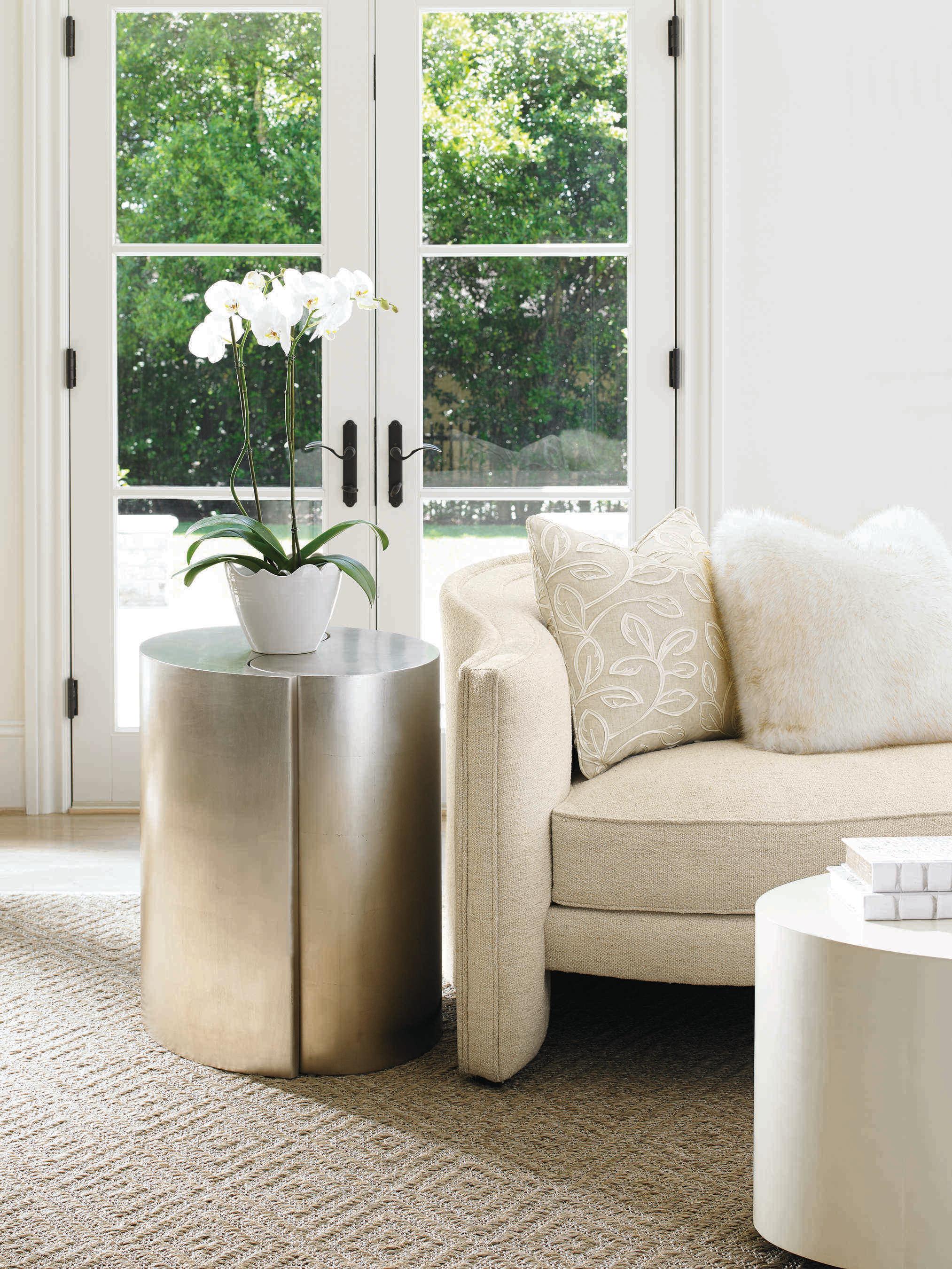 Caracole Classic Quote Gold Leaf Ombre Warm Silver End Table