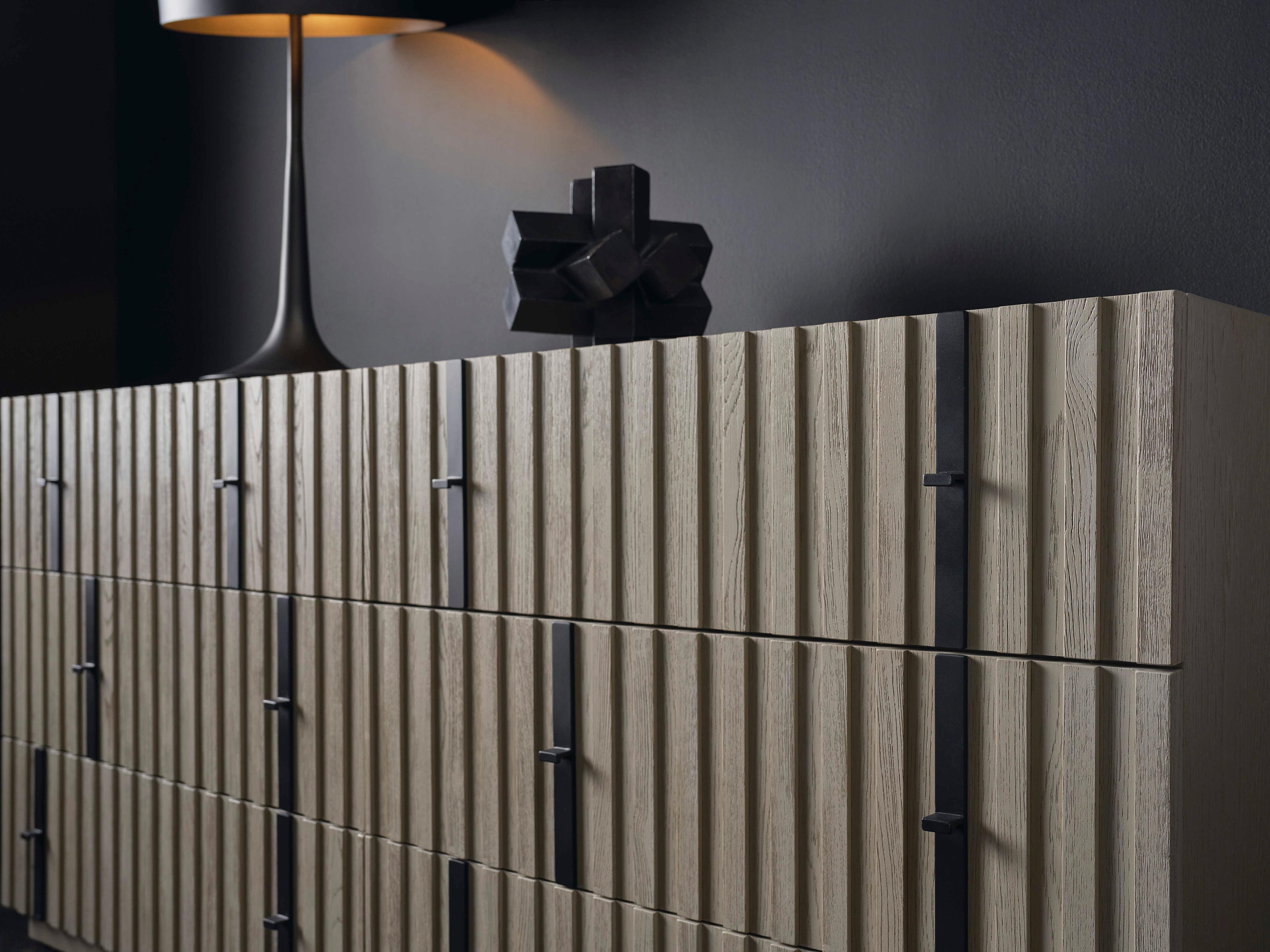 Caracole Kelly Hoppen Clancy 6-Drawers Gray Ash Wood Double Dresser