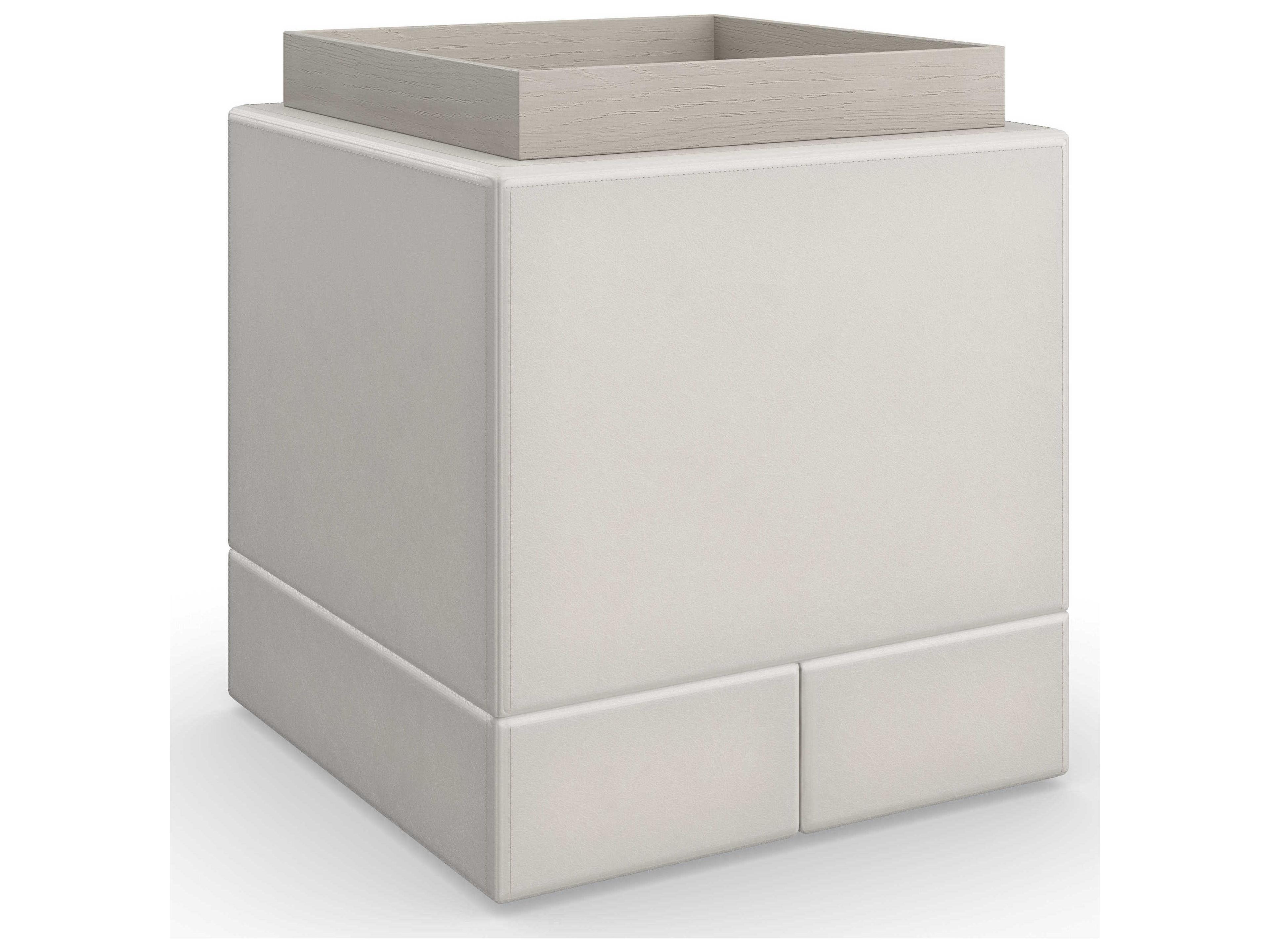 Caracole Kelly Hoppen Bindi 16" Square Wood Fossil End Table