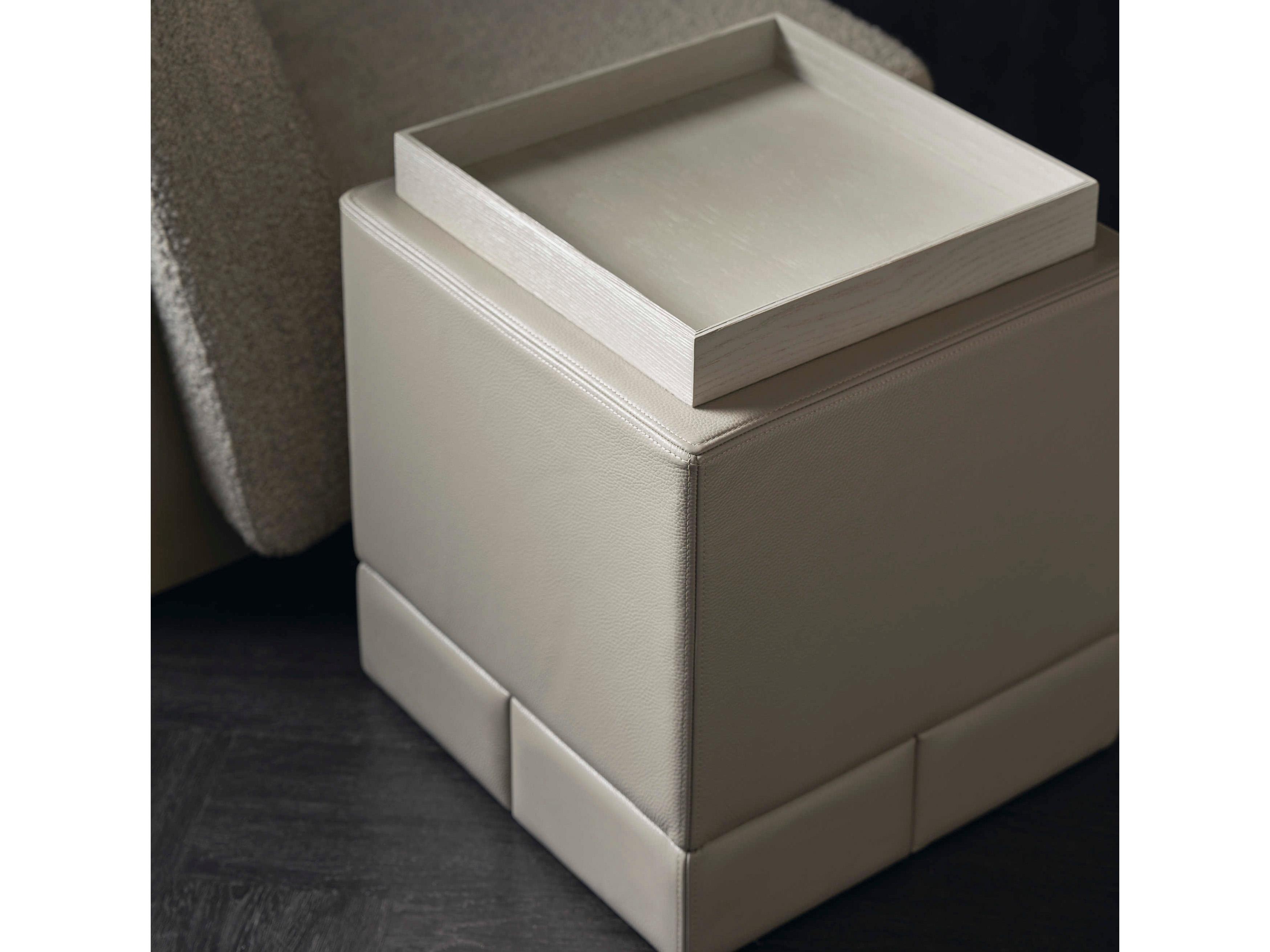 Caracole Kelly Hoppen Bindi 16" Square Wood Fossil End Table