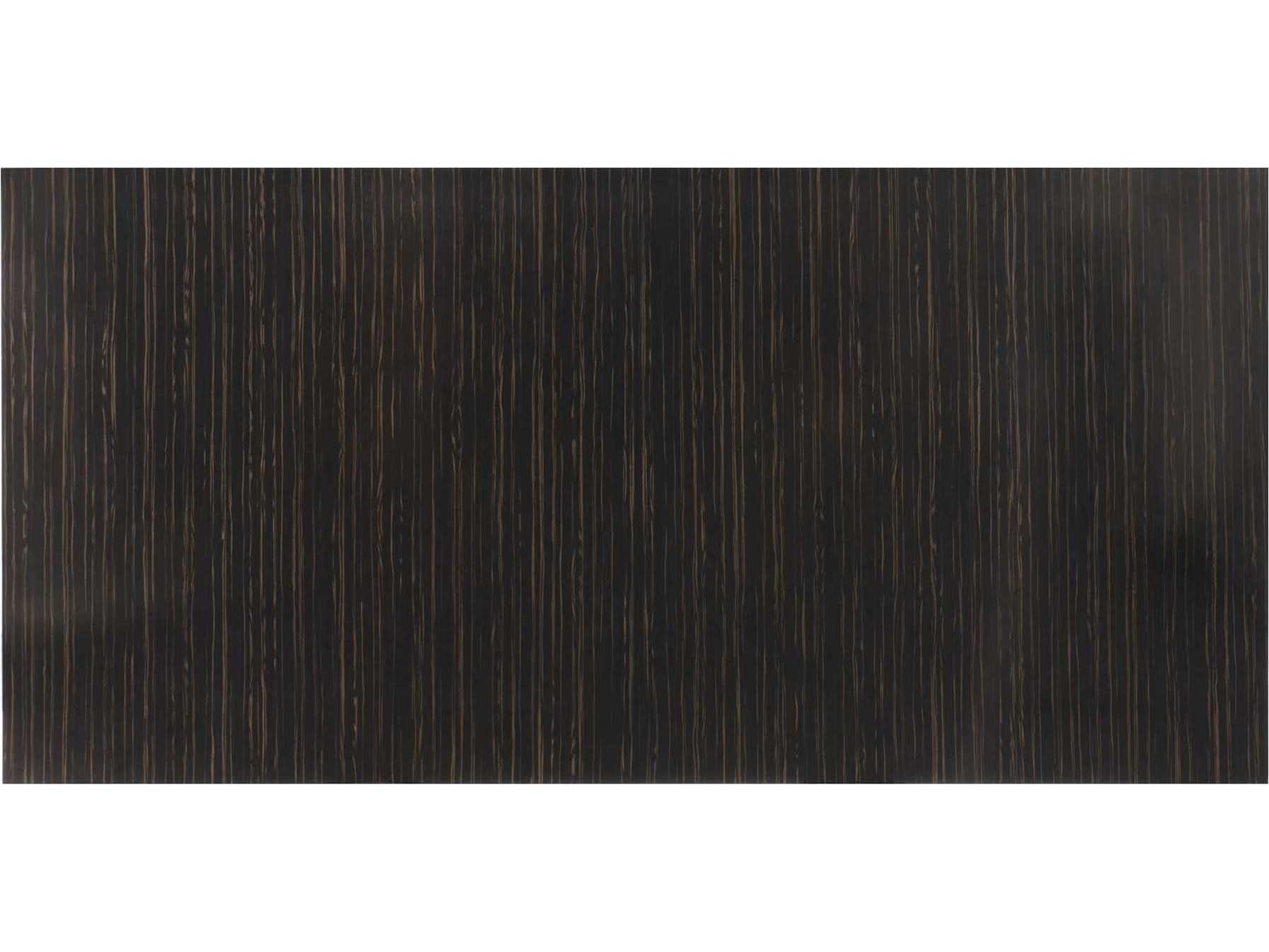 Caracole Modern Edge Extendable Rectangular Wood Striated Ebony Lucent Bronze Metallic Paint Dining Table