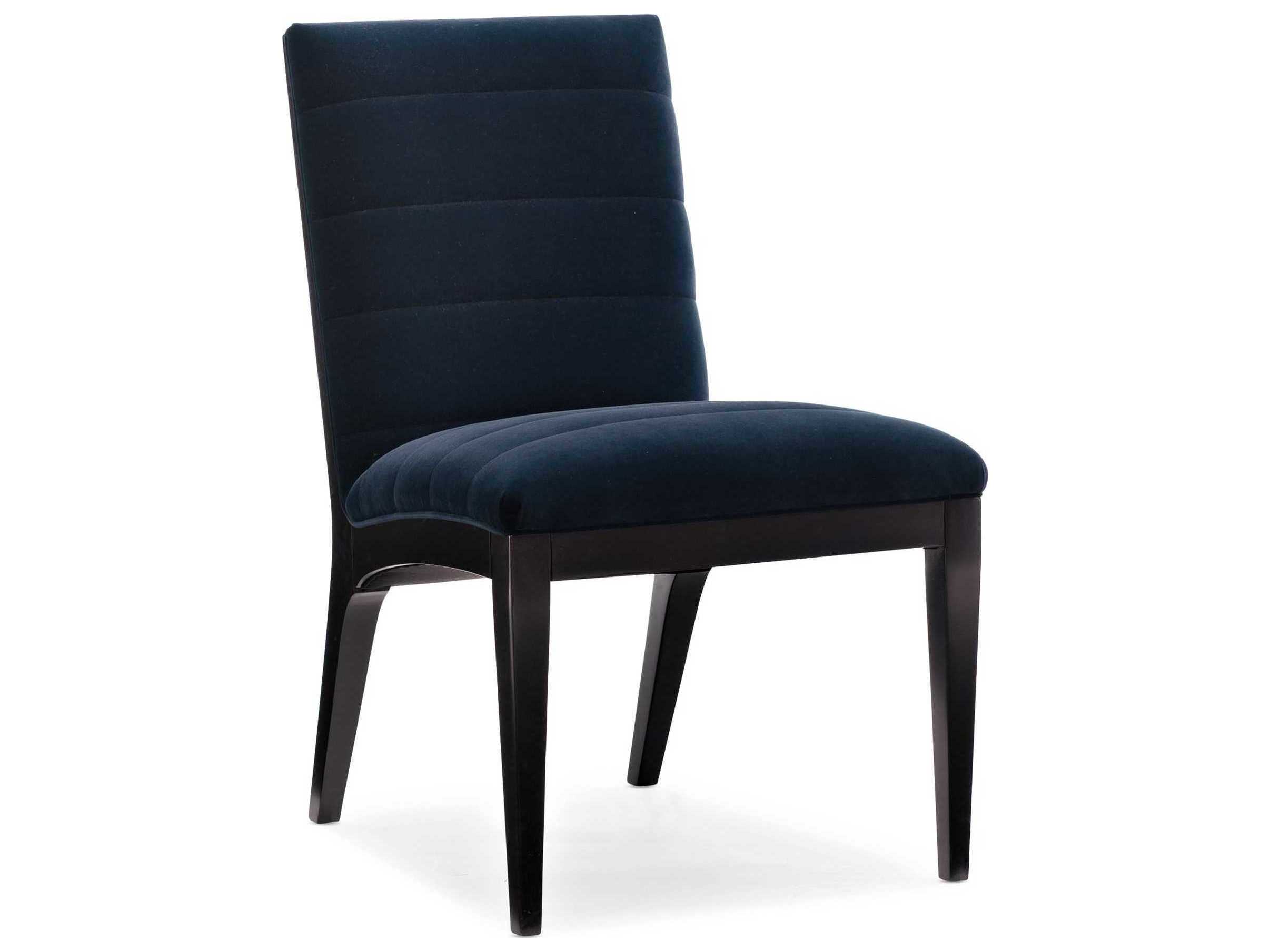 Caracole Modern Edge Hardwood Blue Upholstered Side Dining Chair