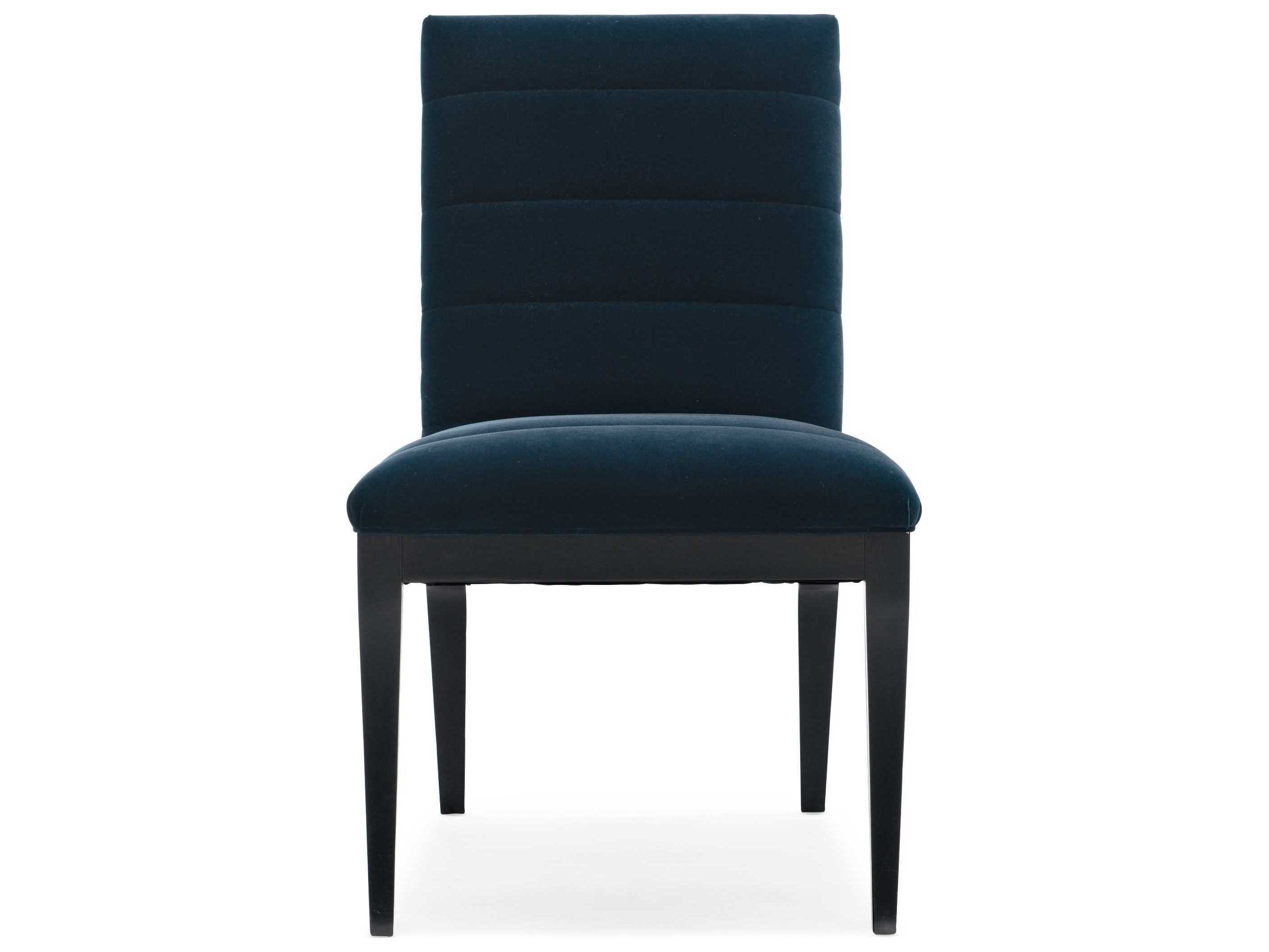 Caracole Modern Edge Hardwood Blue Upholstered Side Dining Chair