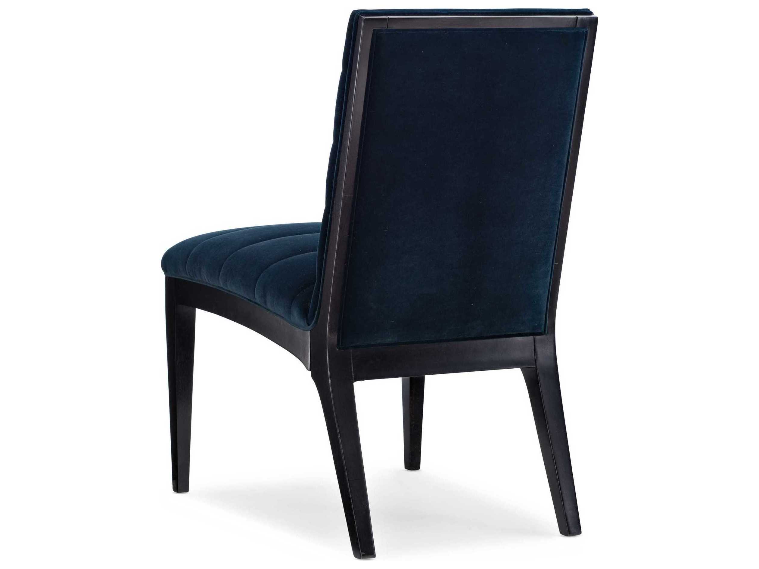 Caracole Modern Edge Hardwood Blue Upholstered Side Dining Chair
