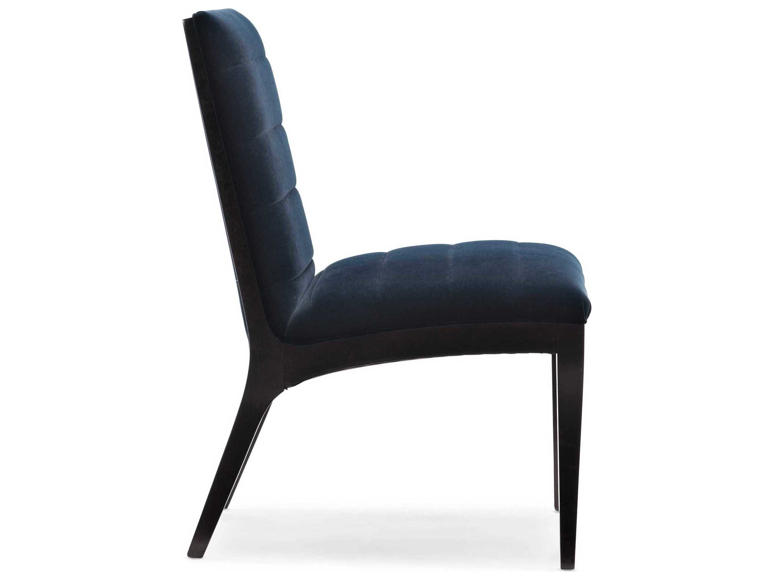 Caracole Modern Edge Hardwood Blue Upholstered Side Dining Chair