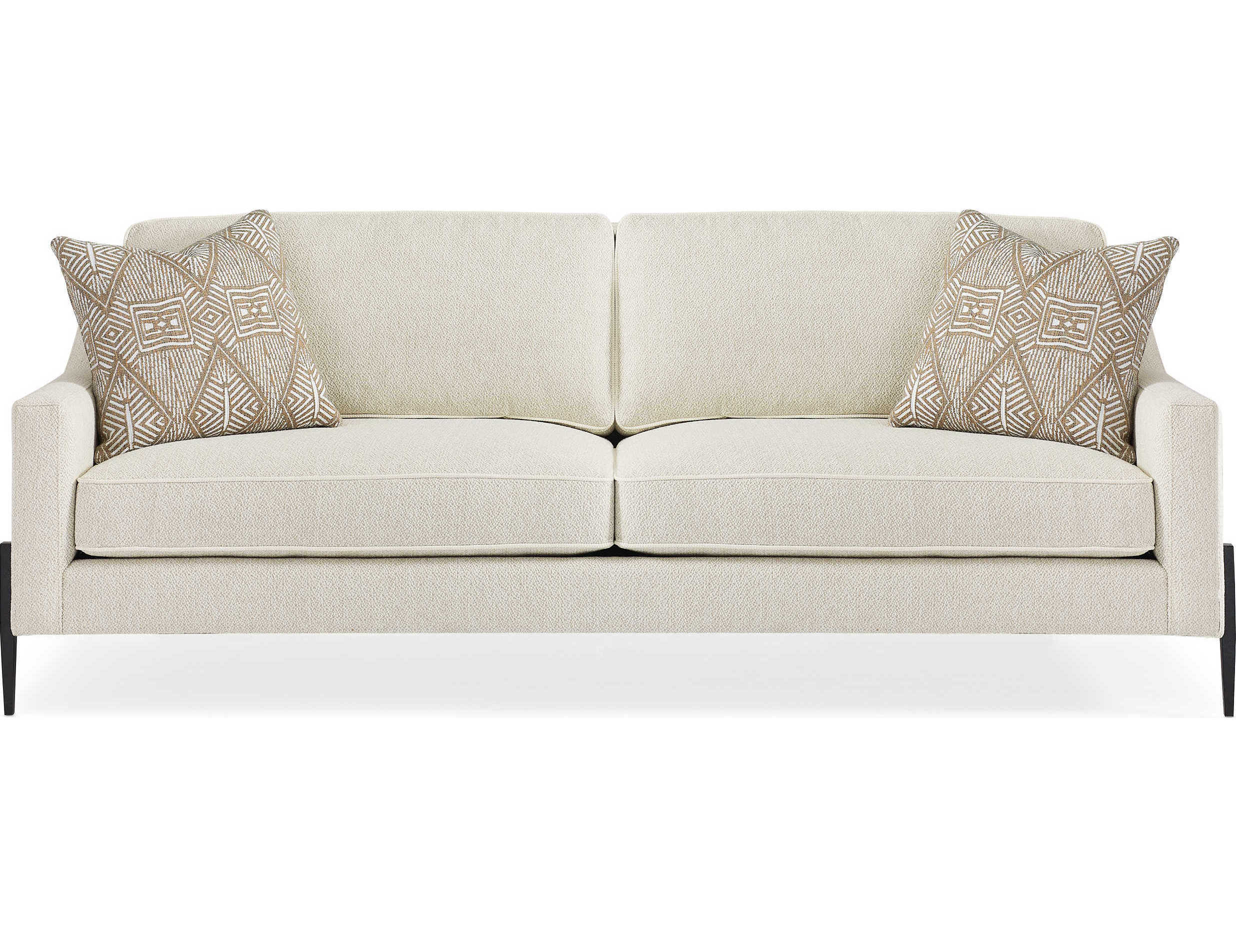 Caracole Modern Artisan Remix Black Iron White Upholstered Sofa