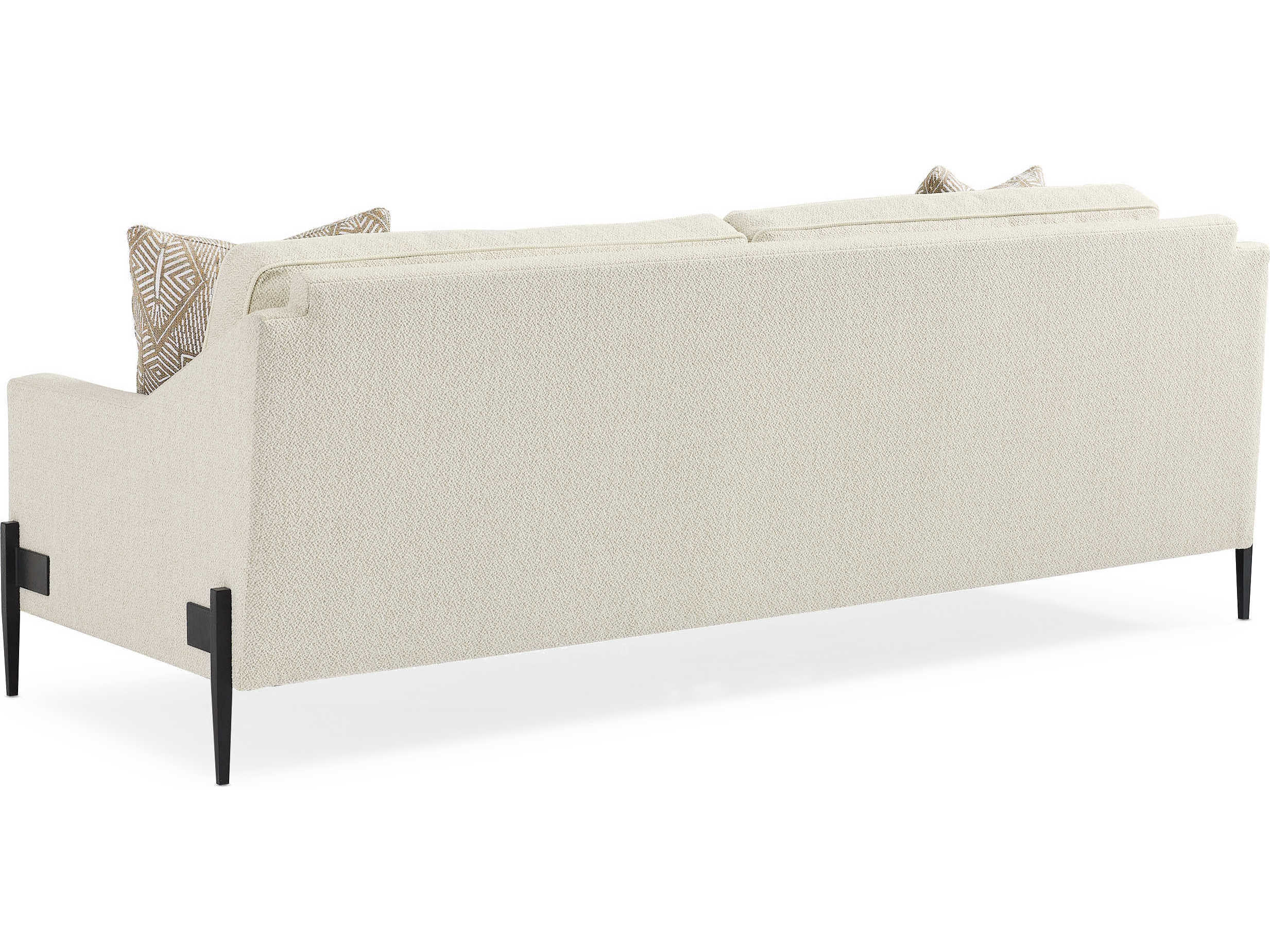 Caracole Modern Artisan Remix Black Iron White Upholstered Sofa