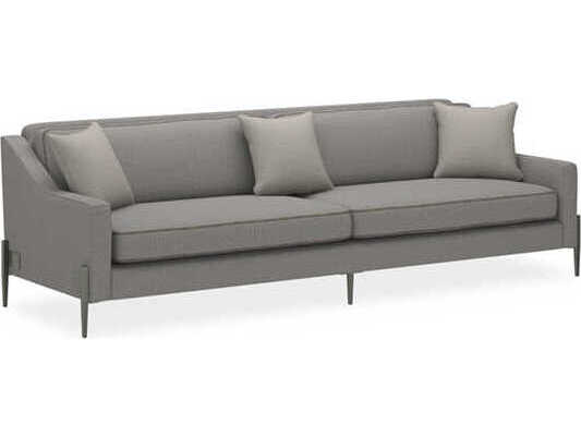 Caracole Modern Artisan Remix Remix Smoked Stainless Gray Upholstered Sofa