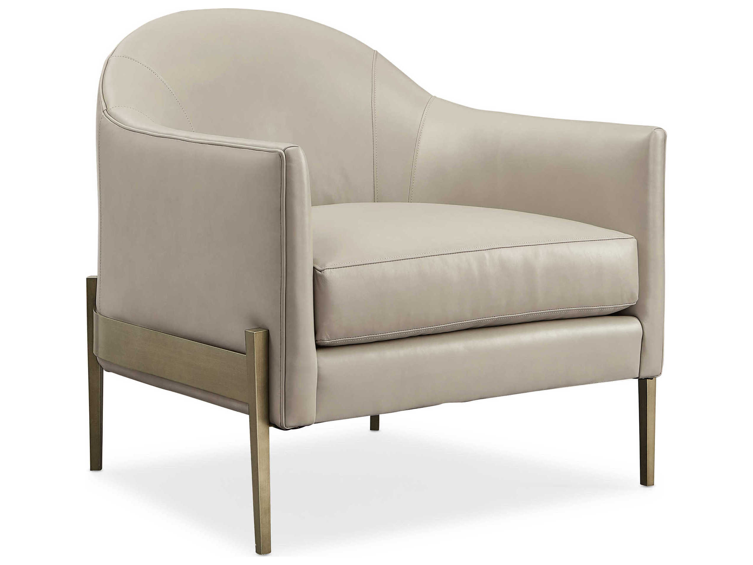 Caracole Modern Artisan Remix Rebound Beige Leather Accent Chair