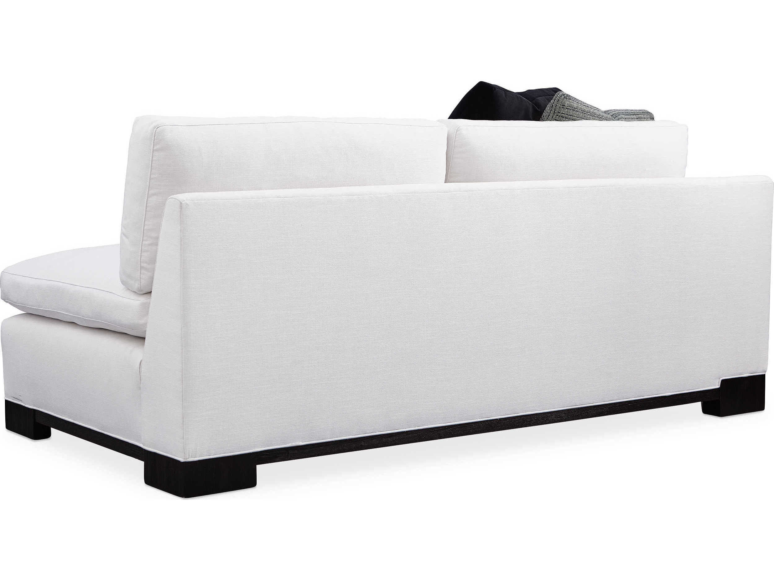 Caracole Modern Artisan Remix Refresh Left Arm Facing Black Stained Ash White Upholstered Loveseat