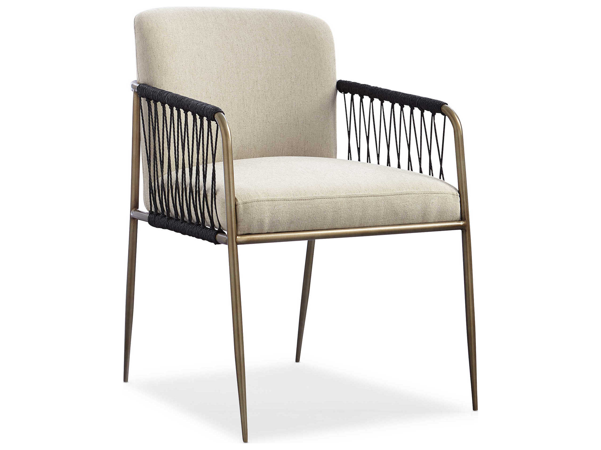 Caracole Modern Artisan Remix White Upholstered Arm Dining Chair