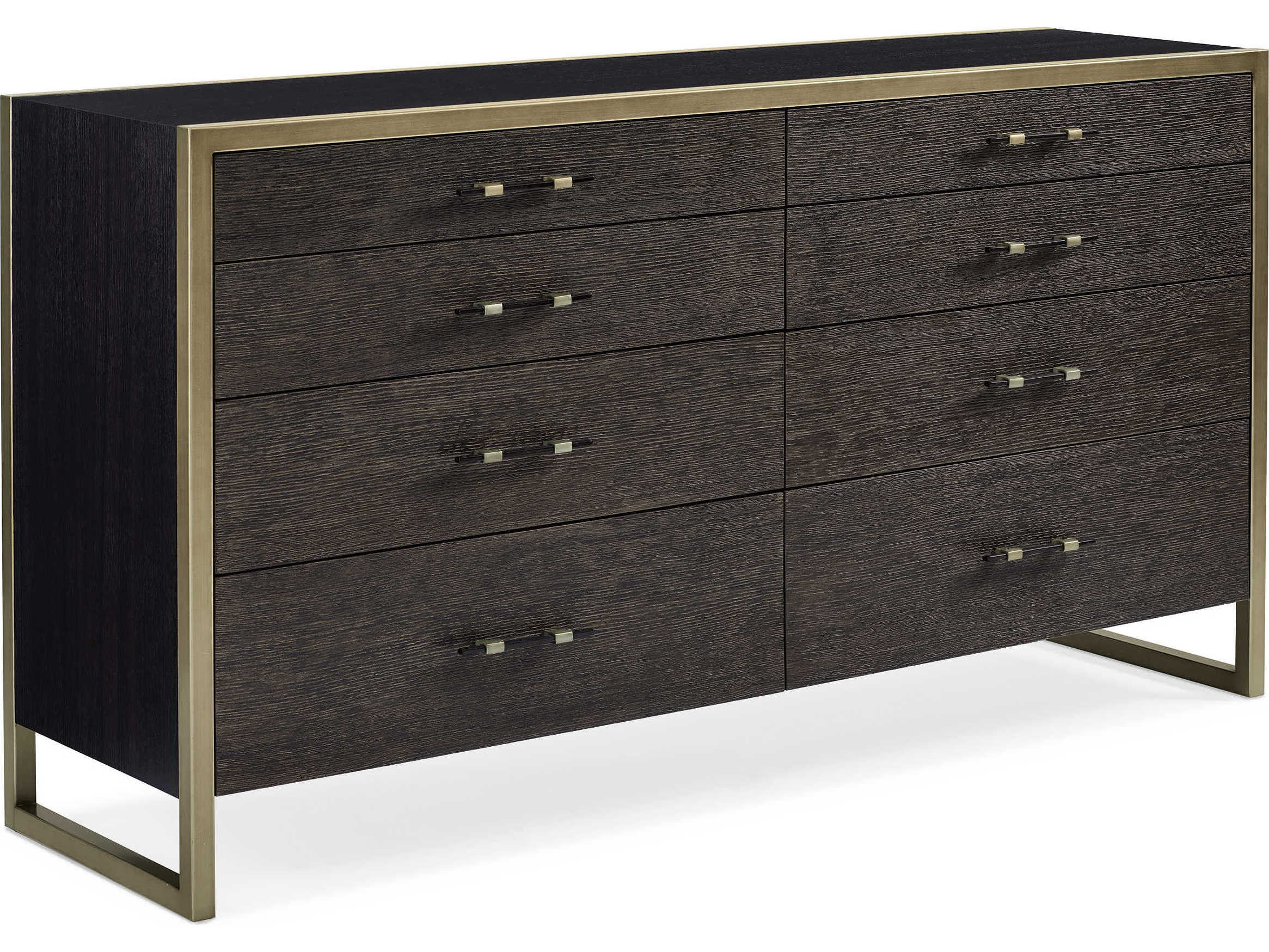 Caracole Modern Artisan Remix 8-Drawers Brown Ash Wood Double Dresser