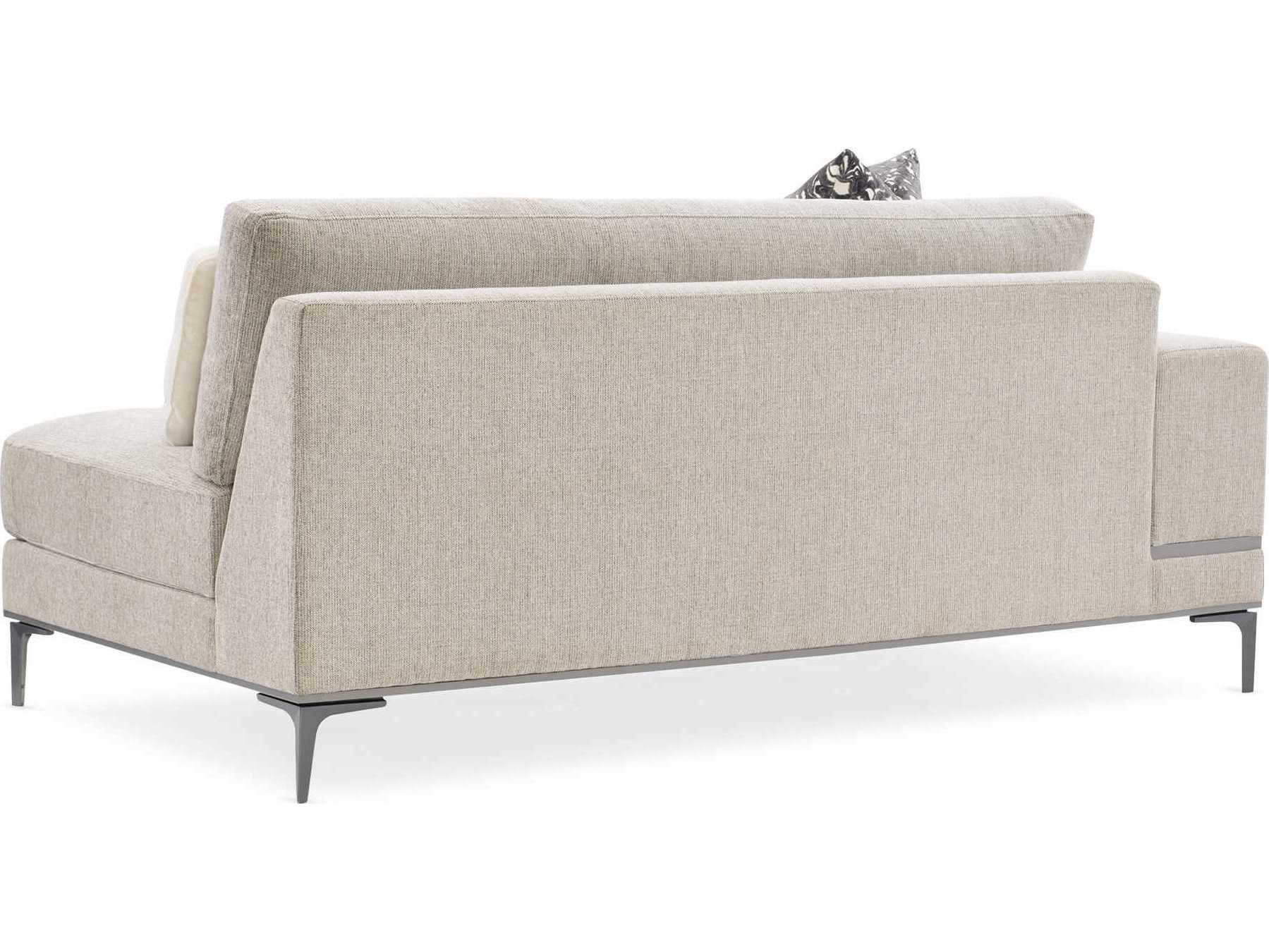 Caracole Modern Expressions Repetition Left Arm Facing London Fog Gray Upholstered Loveseat