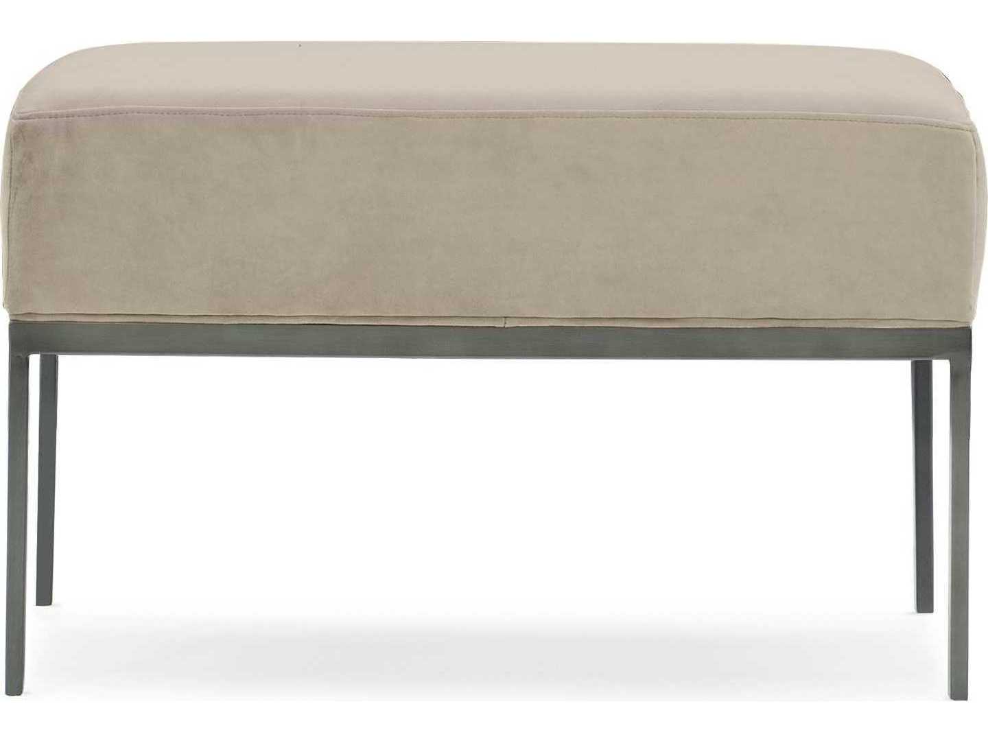 Caracole Modern Expressions Zinc Oxide Beige Upholstered Accent Bench