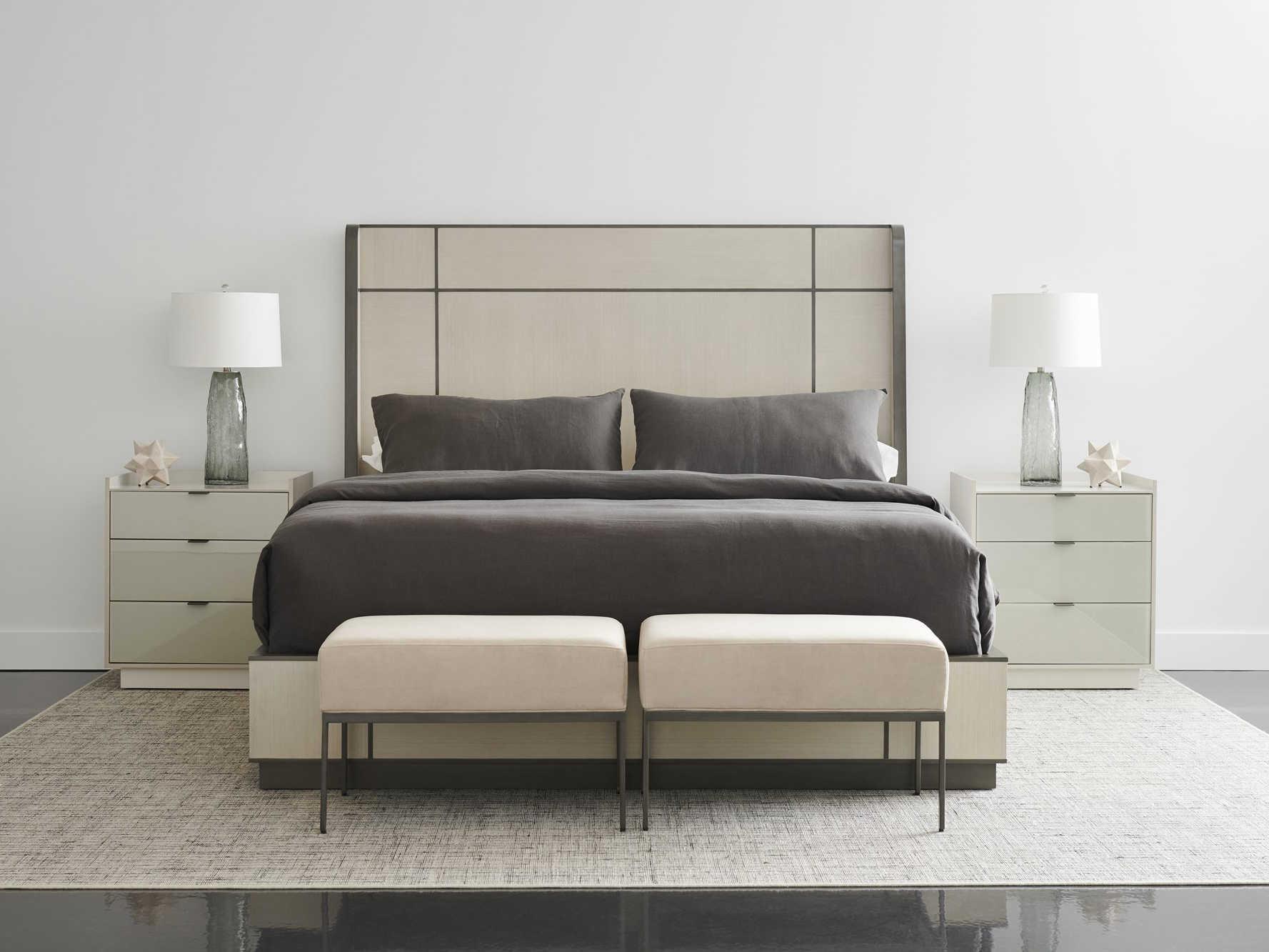 Caracole Modern Expressions Zinc Oxide Beige Upholstered Accent Bench