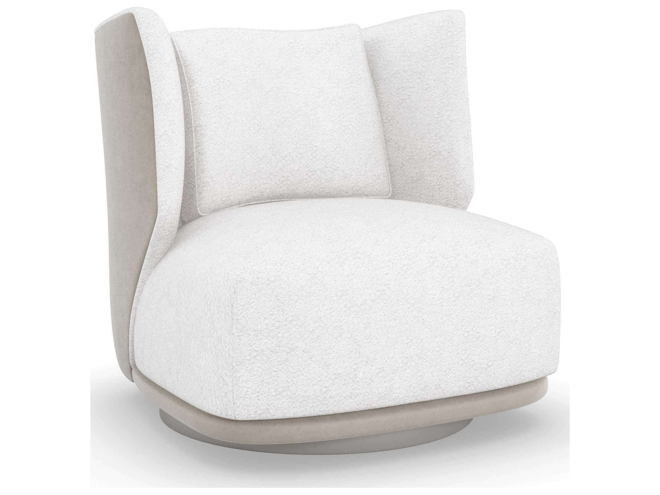 Caracole La Moda Seville Swivel White Fabric Accent Chair