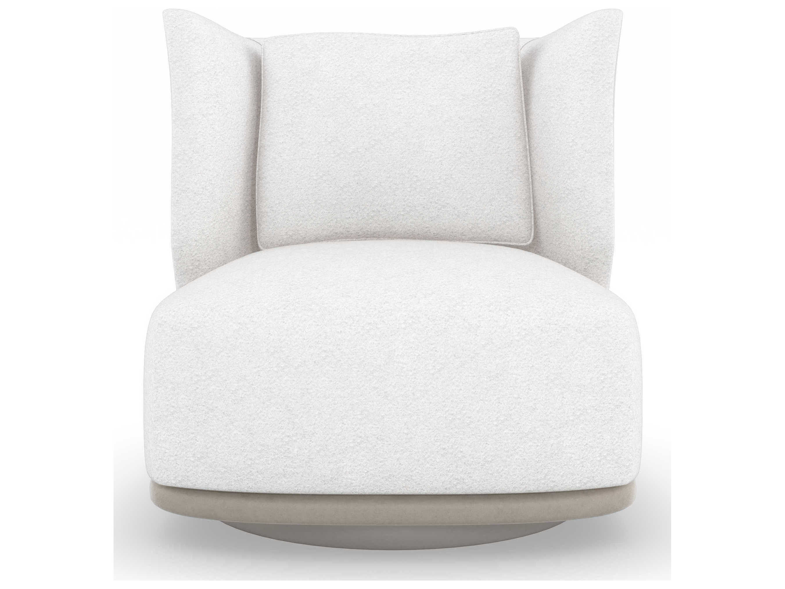 Caracole La Moda Seville Swivel White Fabric Accent Chair