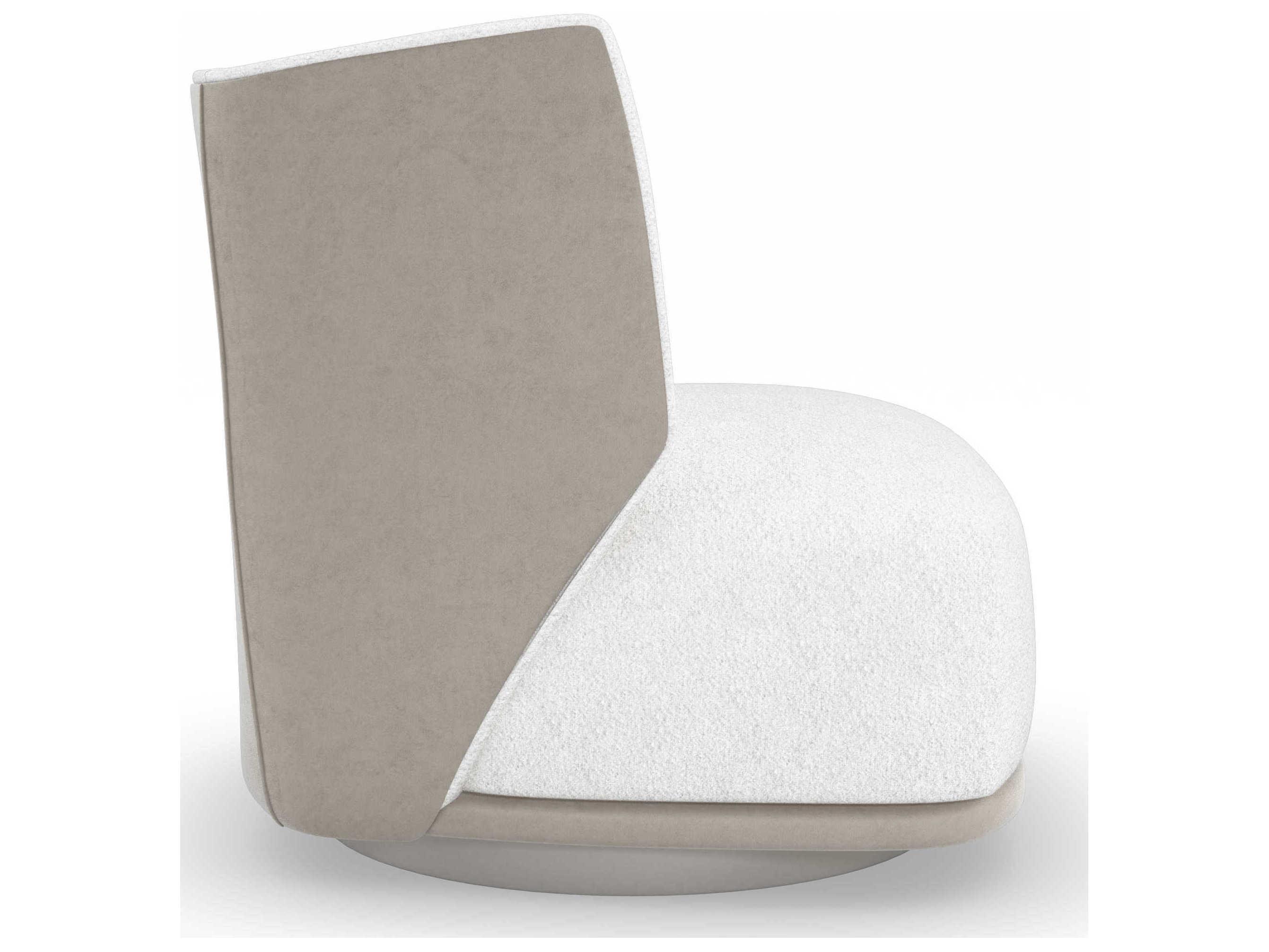Caracole La Moda Seville Swivel White Fabric Accent Chair